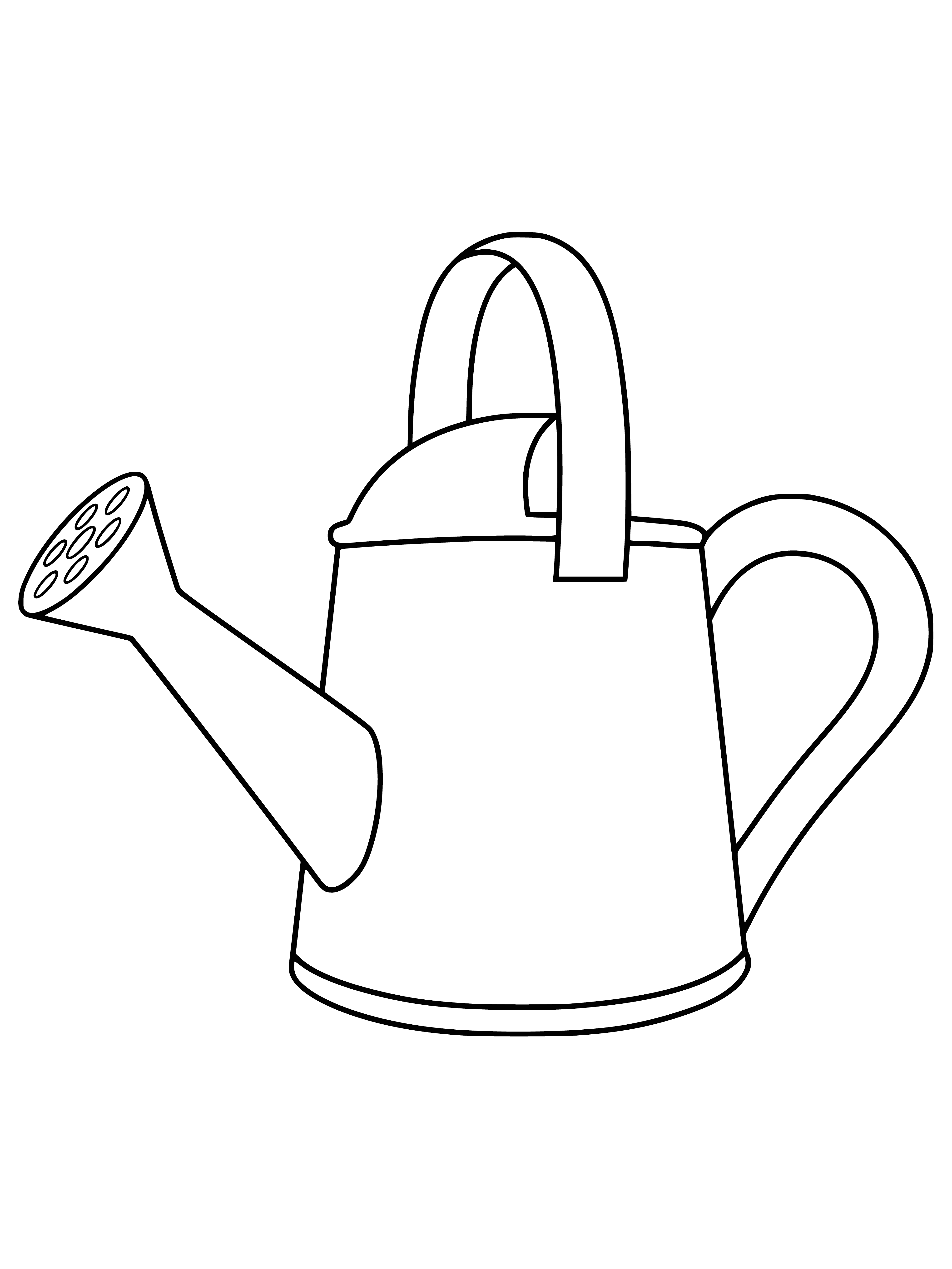 coloring page: Can with handle & spout for watering plants.