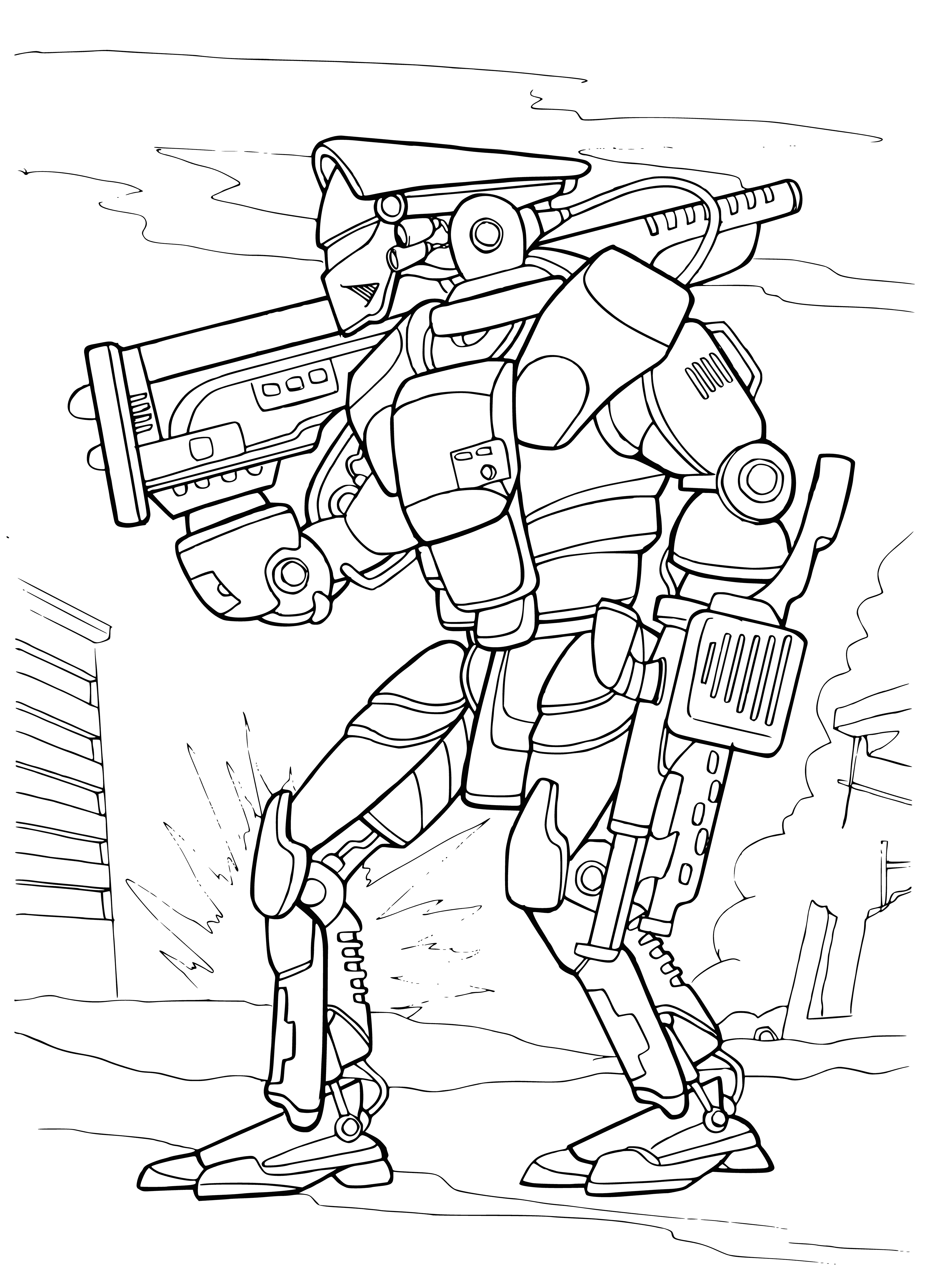 Robotic infantry coloring page