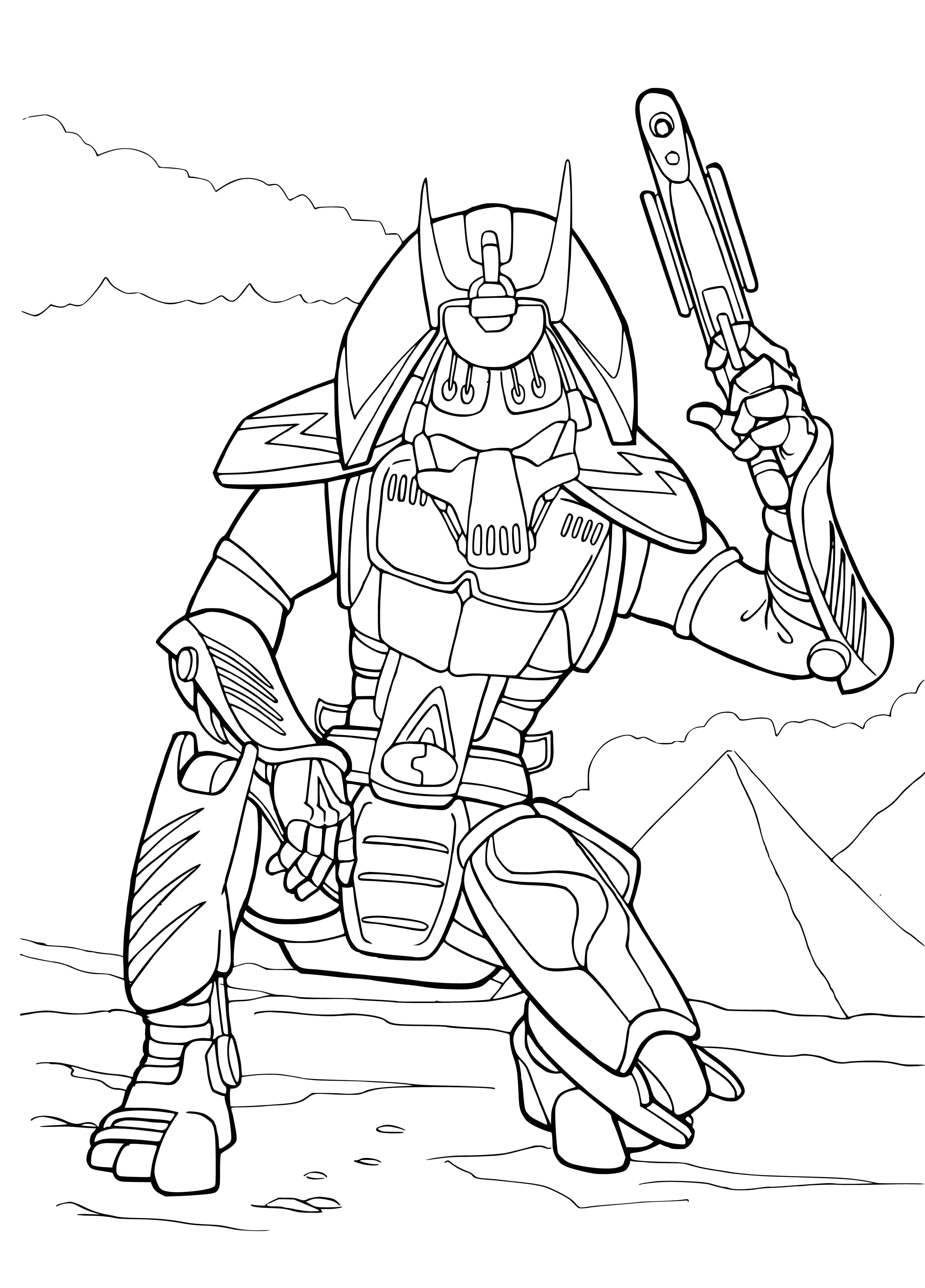 Guardian of the pyramids coloring page