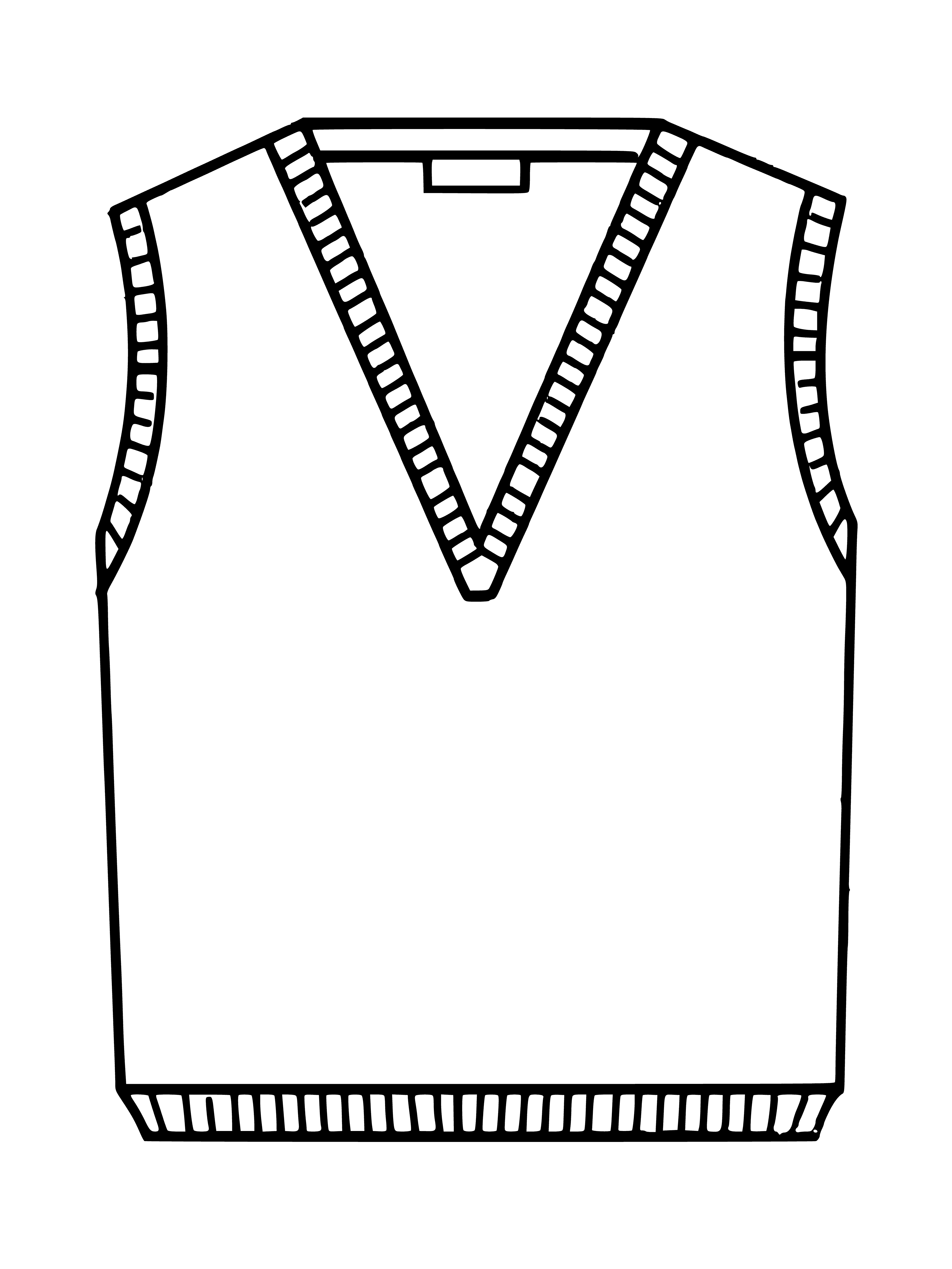 coloring page: Mannequin wearing a sheer, glittery V-neck vest with sequin detailing around the neckline. #fashion