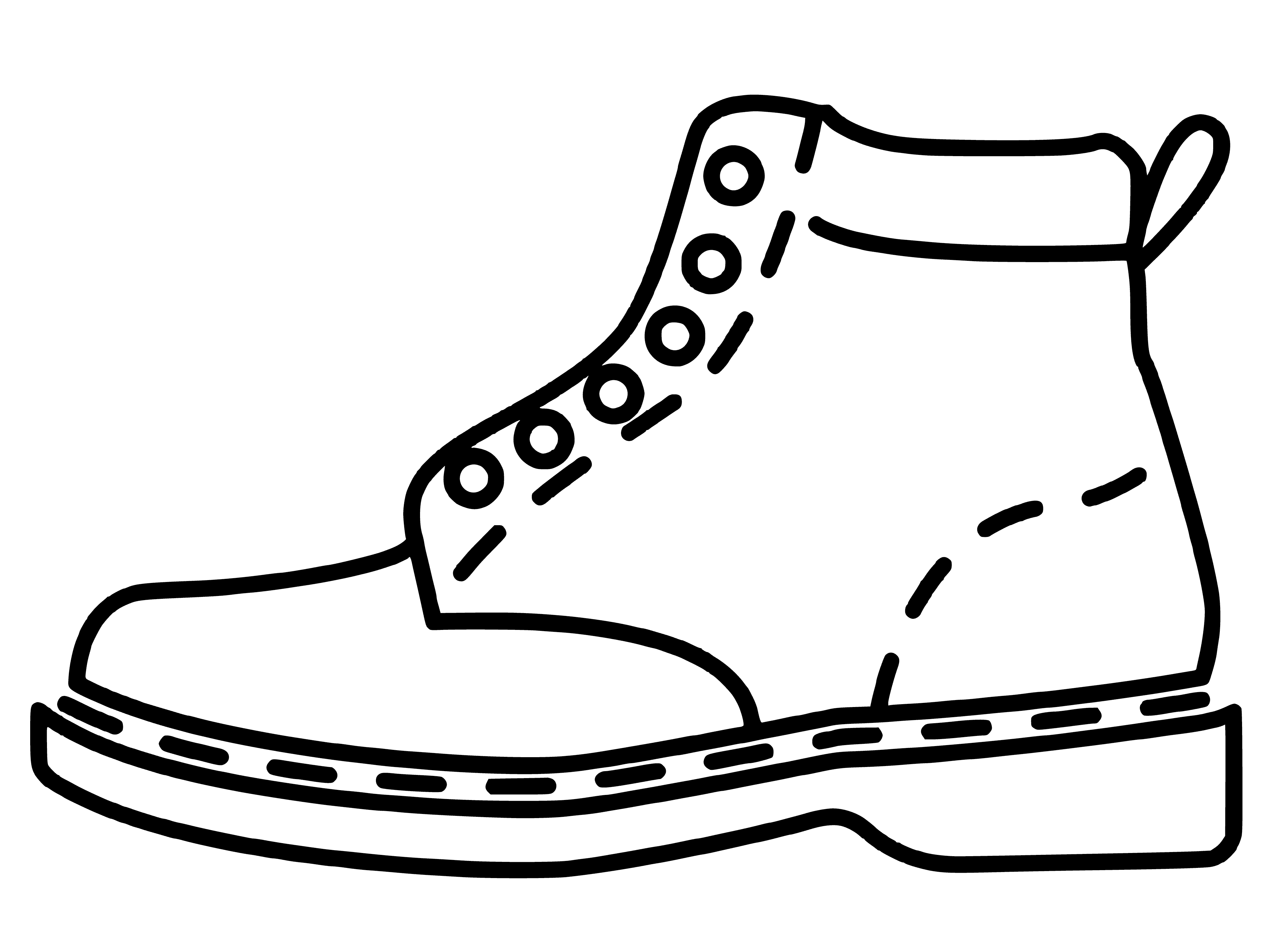 coloring page: Person wearing black boots with small heel, zip up the back, to the shin.