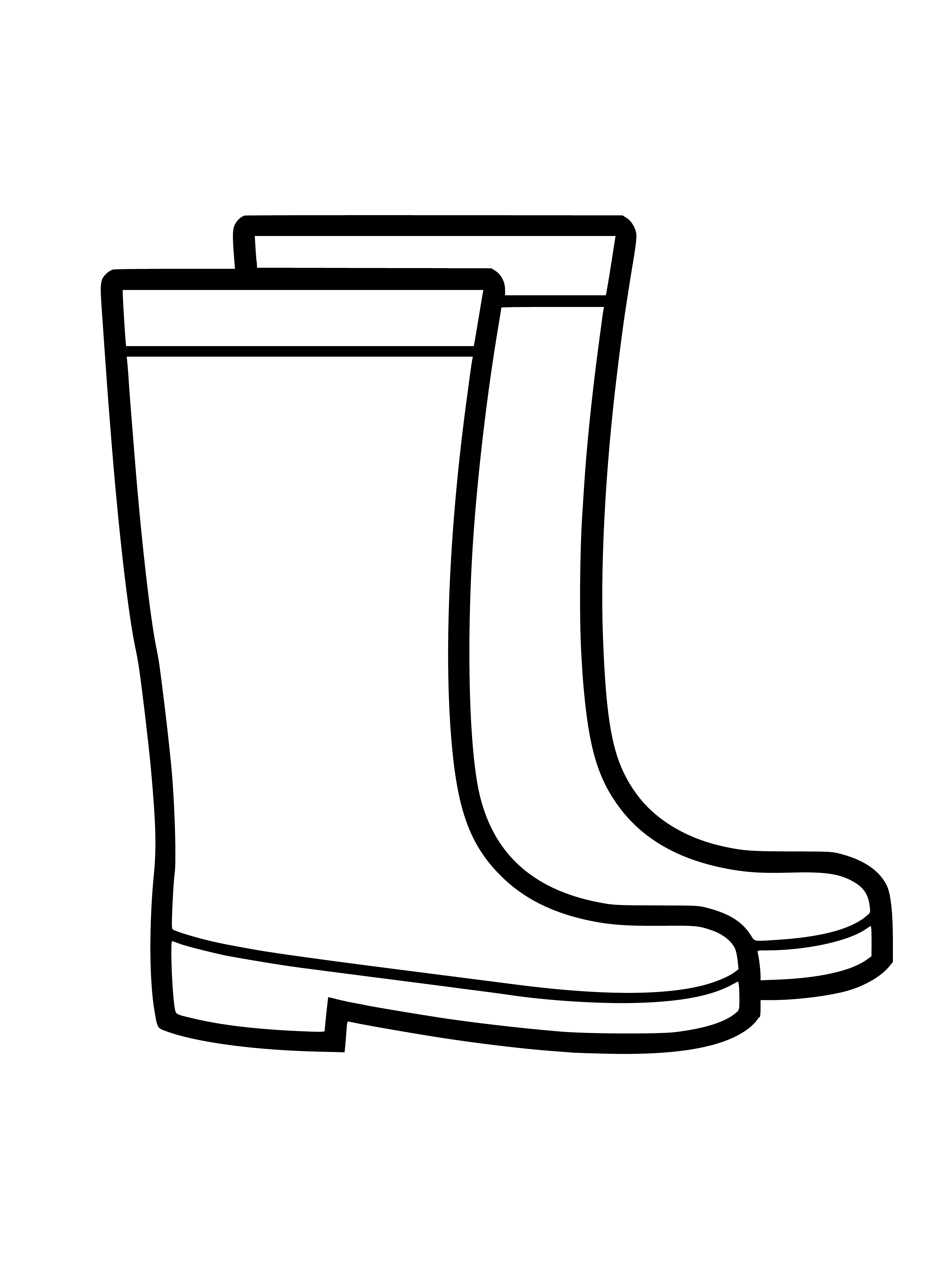 coloring page: Black leather boots w/ laces, low heel & pointed toe.
