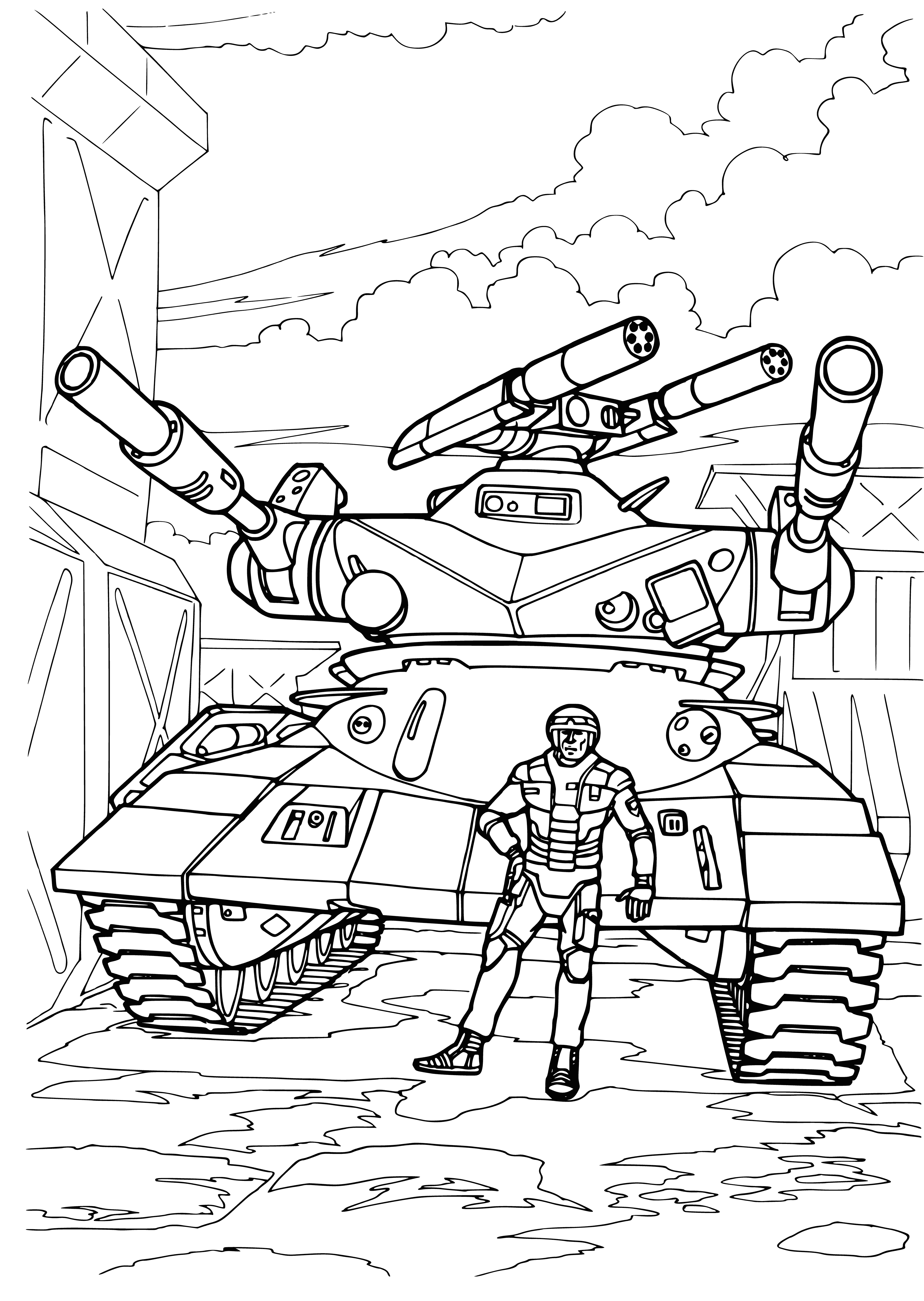 Super tank coloring page