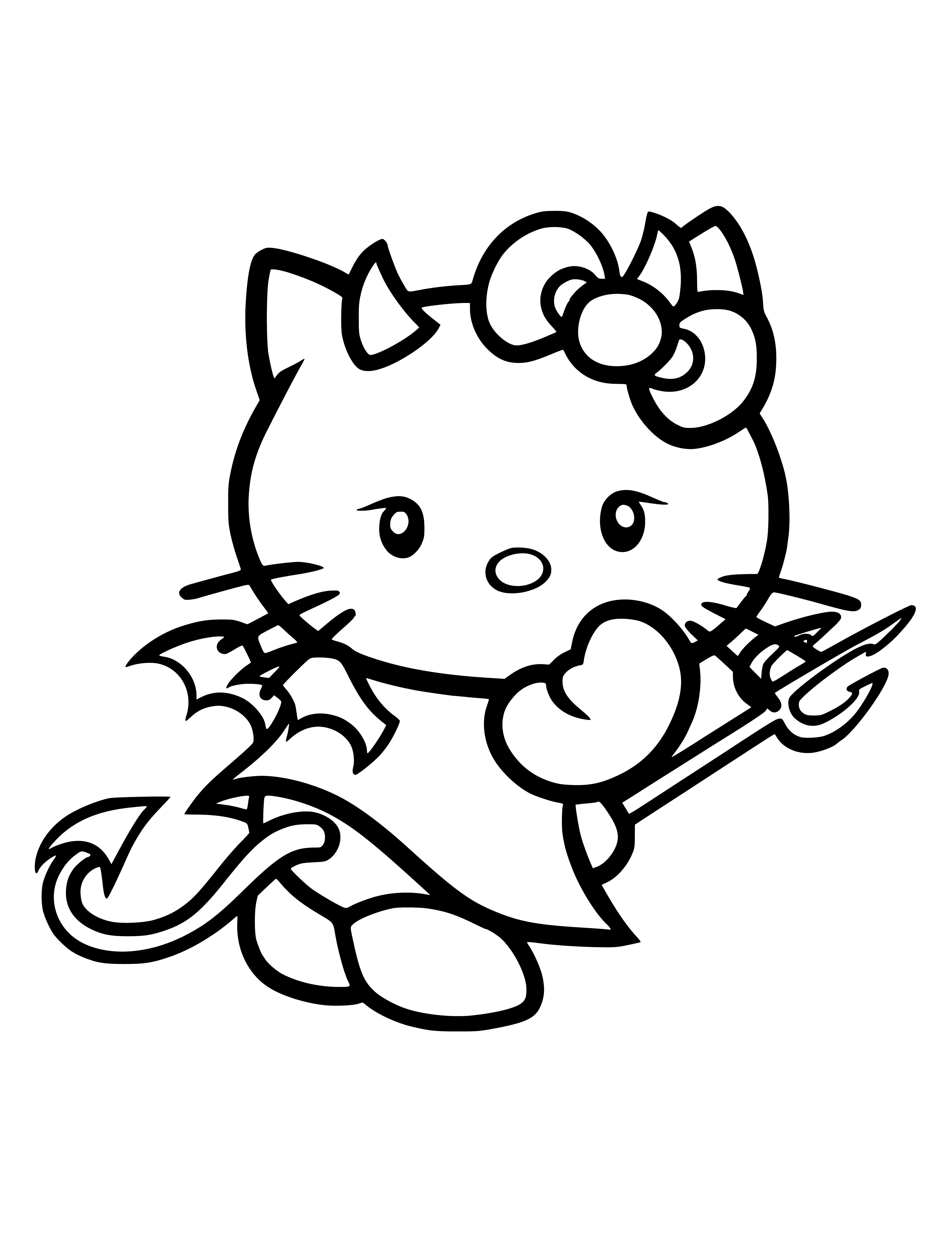 Kitty ve Hellouine boyama sayfası