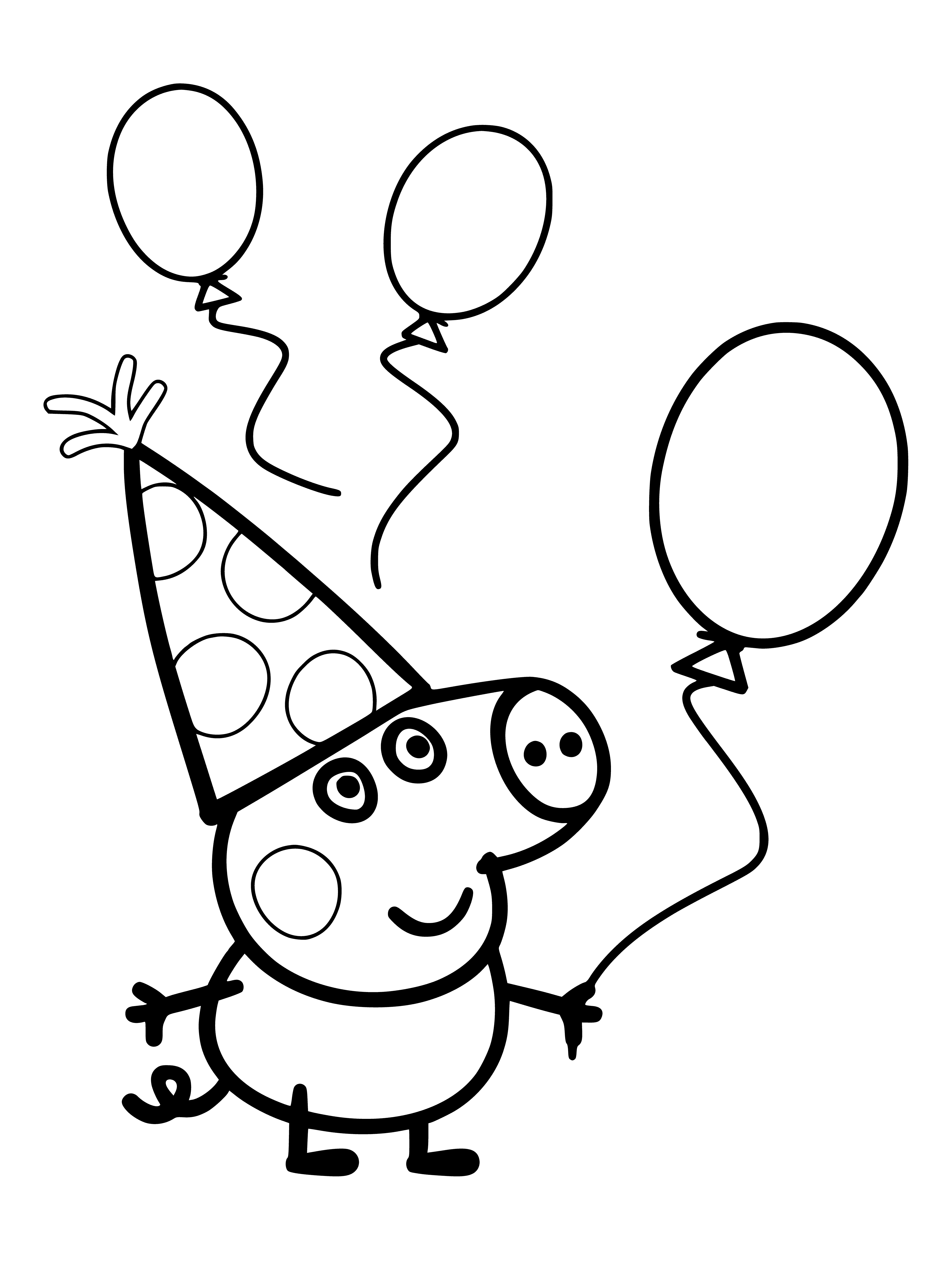 George at the party coloring page