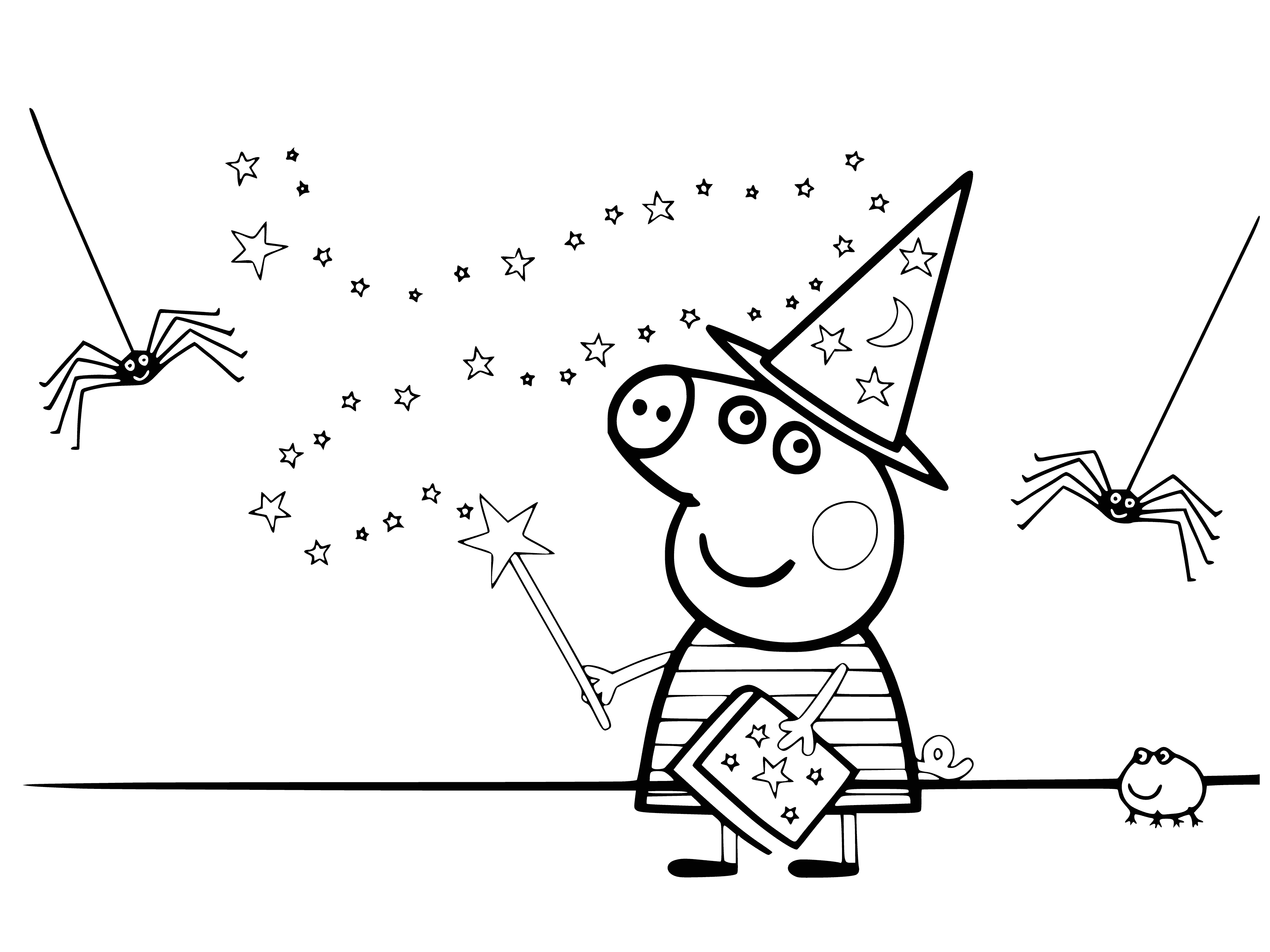 Peppa is a sorceress coloring page