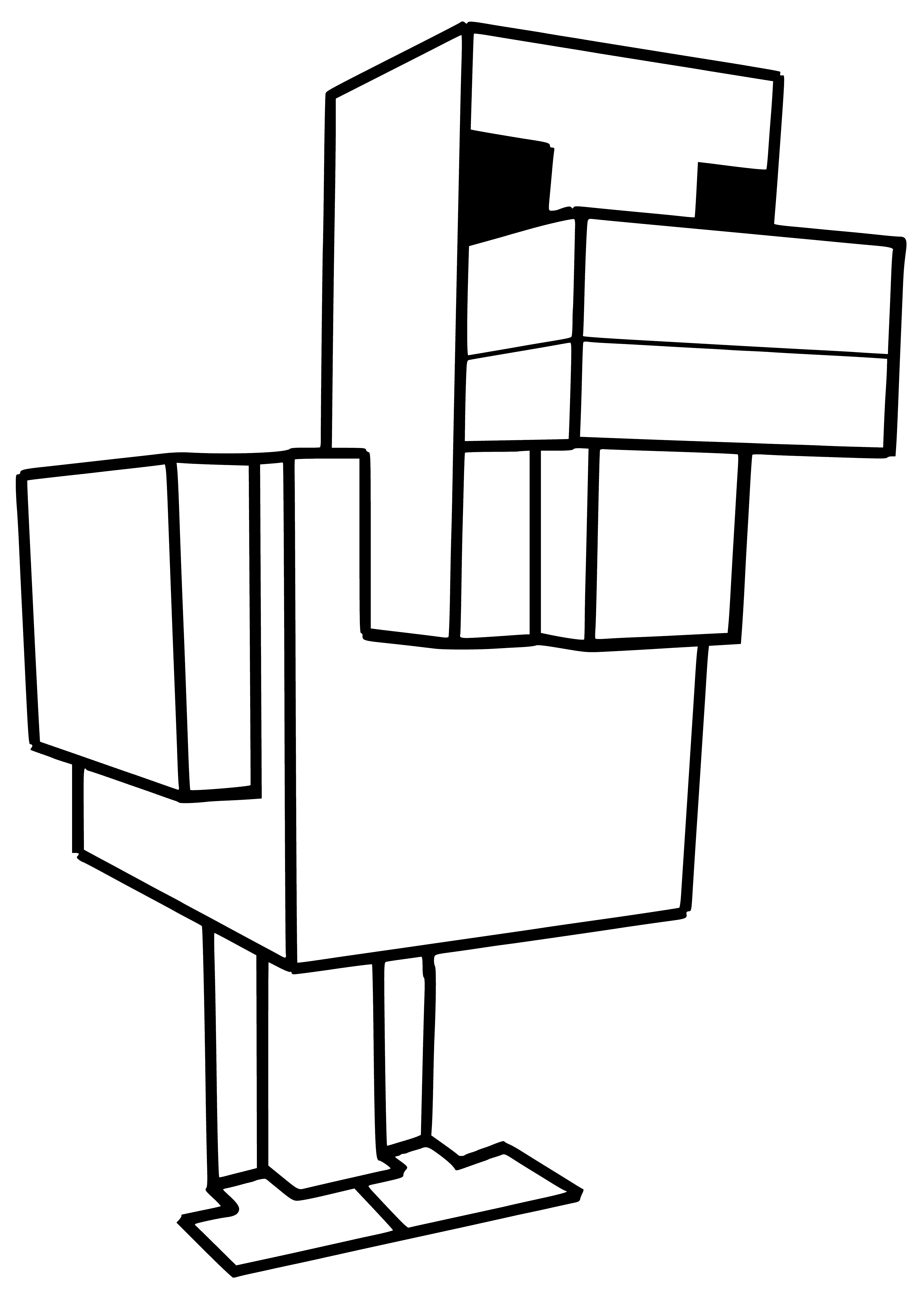 Chicken in Minecraft coloring page