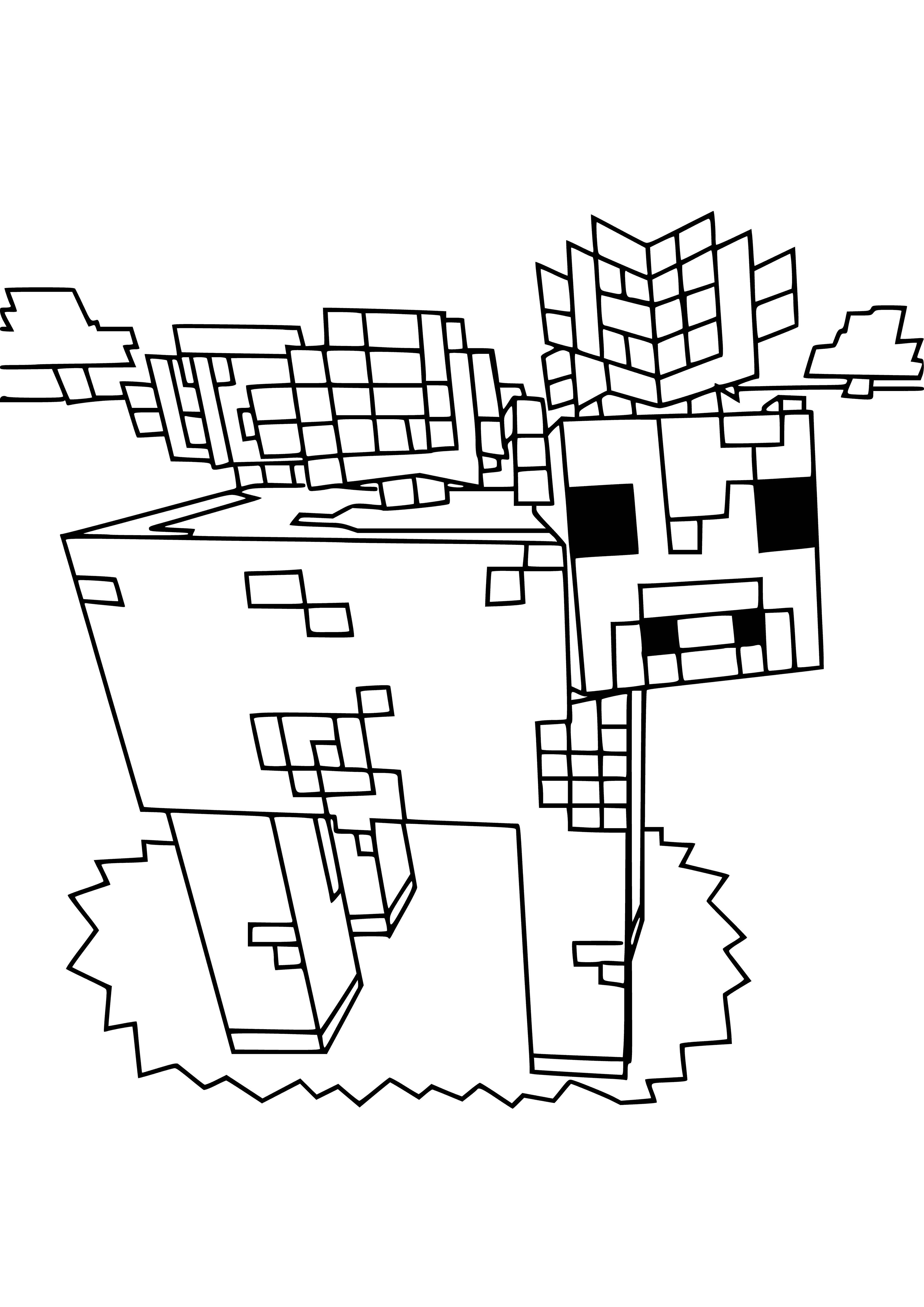 Mushroom cow coloring page