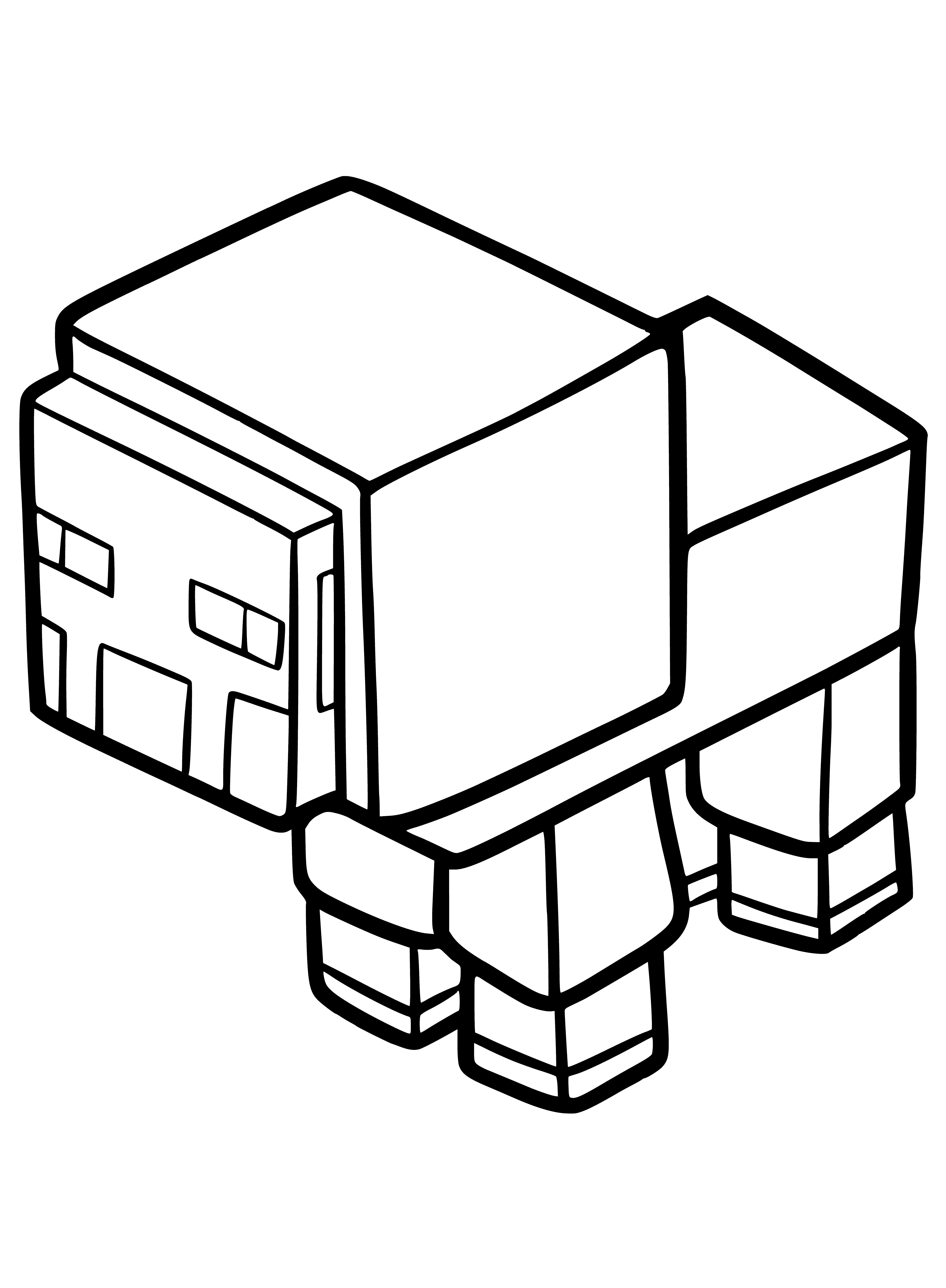 coloring page: Minecraft Sheep is a neutral mob used for breeding, wool & won't attack unless provoked.