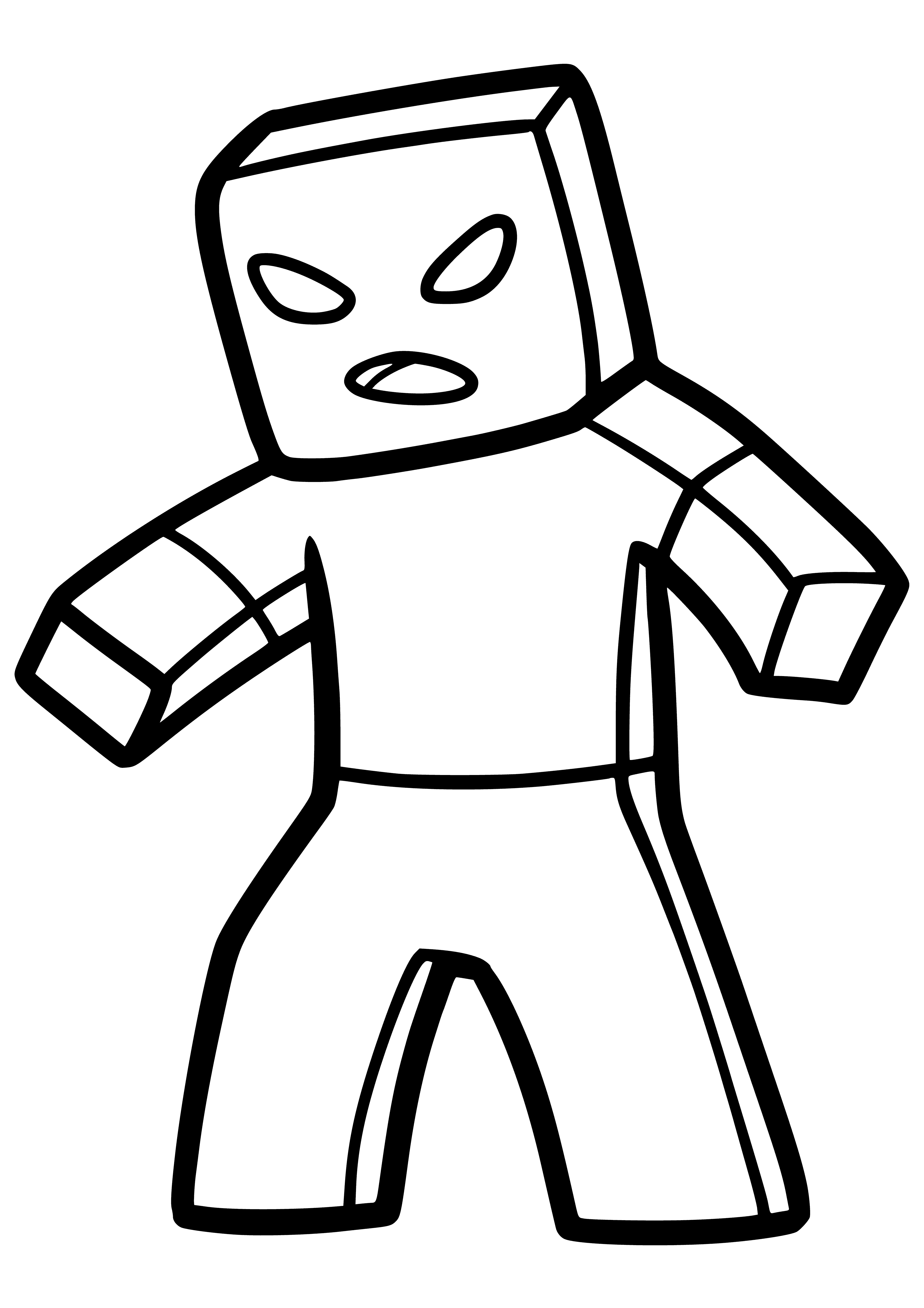 Angry Zombie Minecraft coloring page