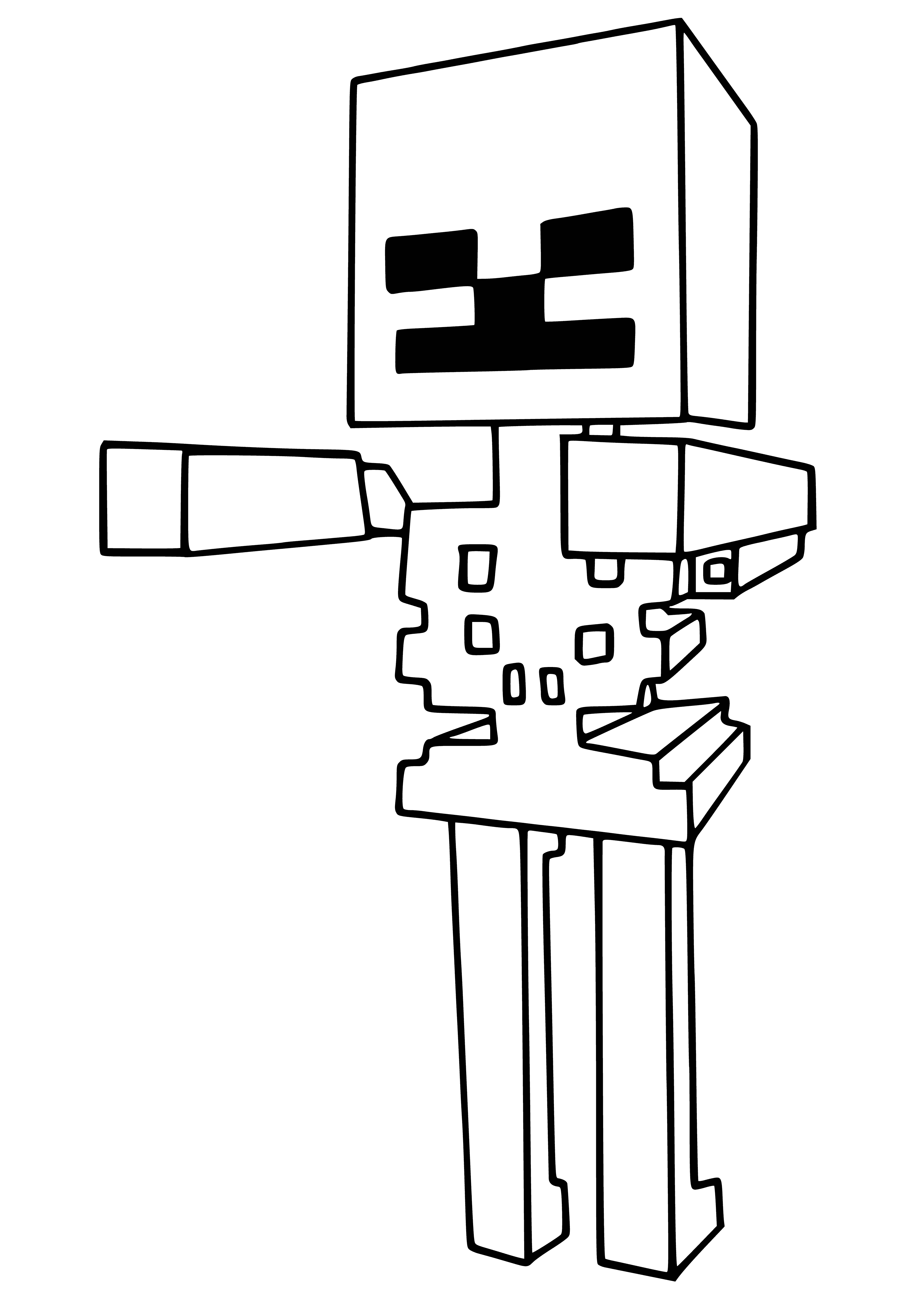 Minecraft-skelet inkleurbladsy