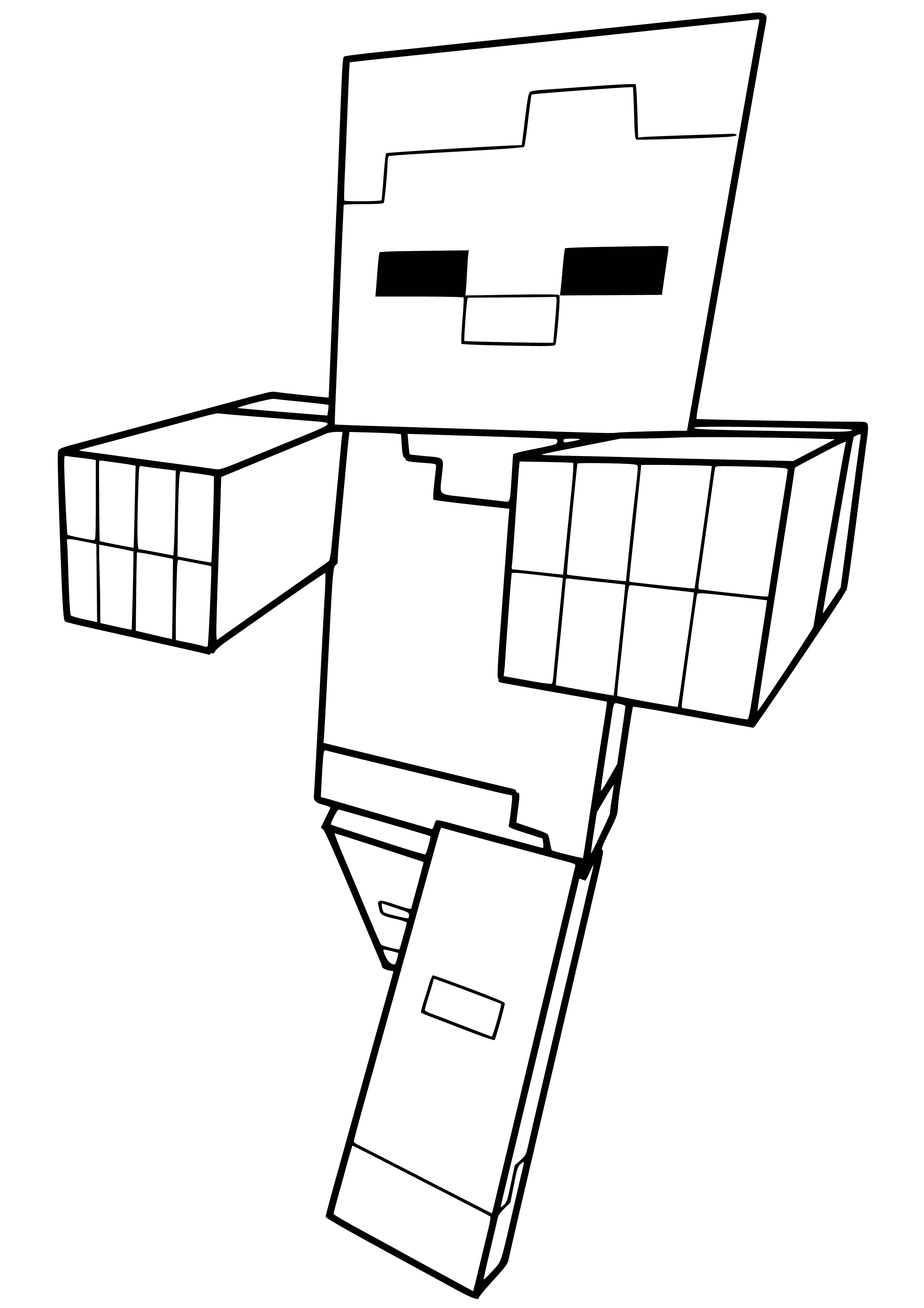 Zombie Mancraft coloring page