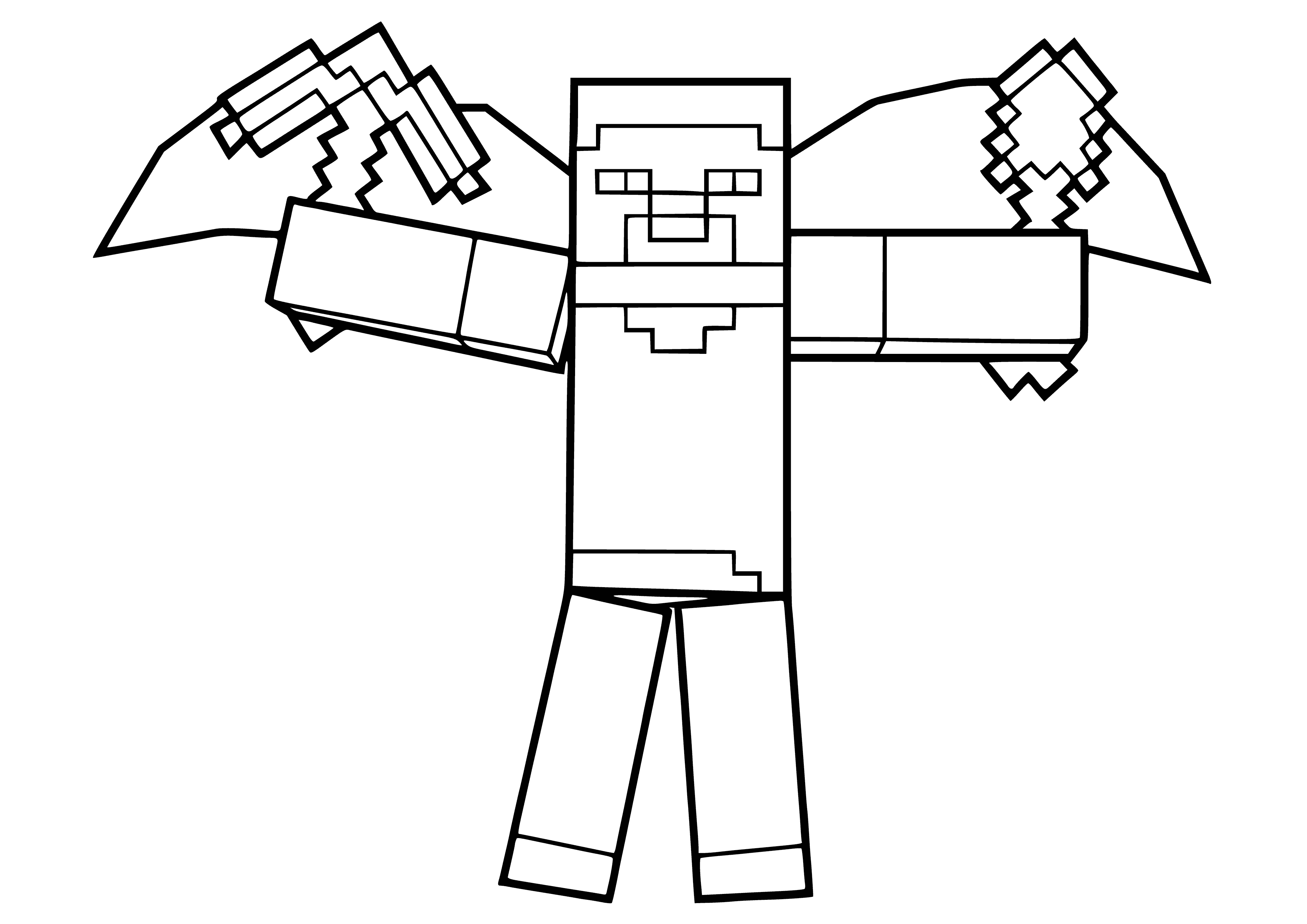 Herobrine with wings coloring page