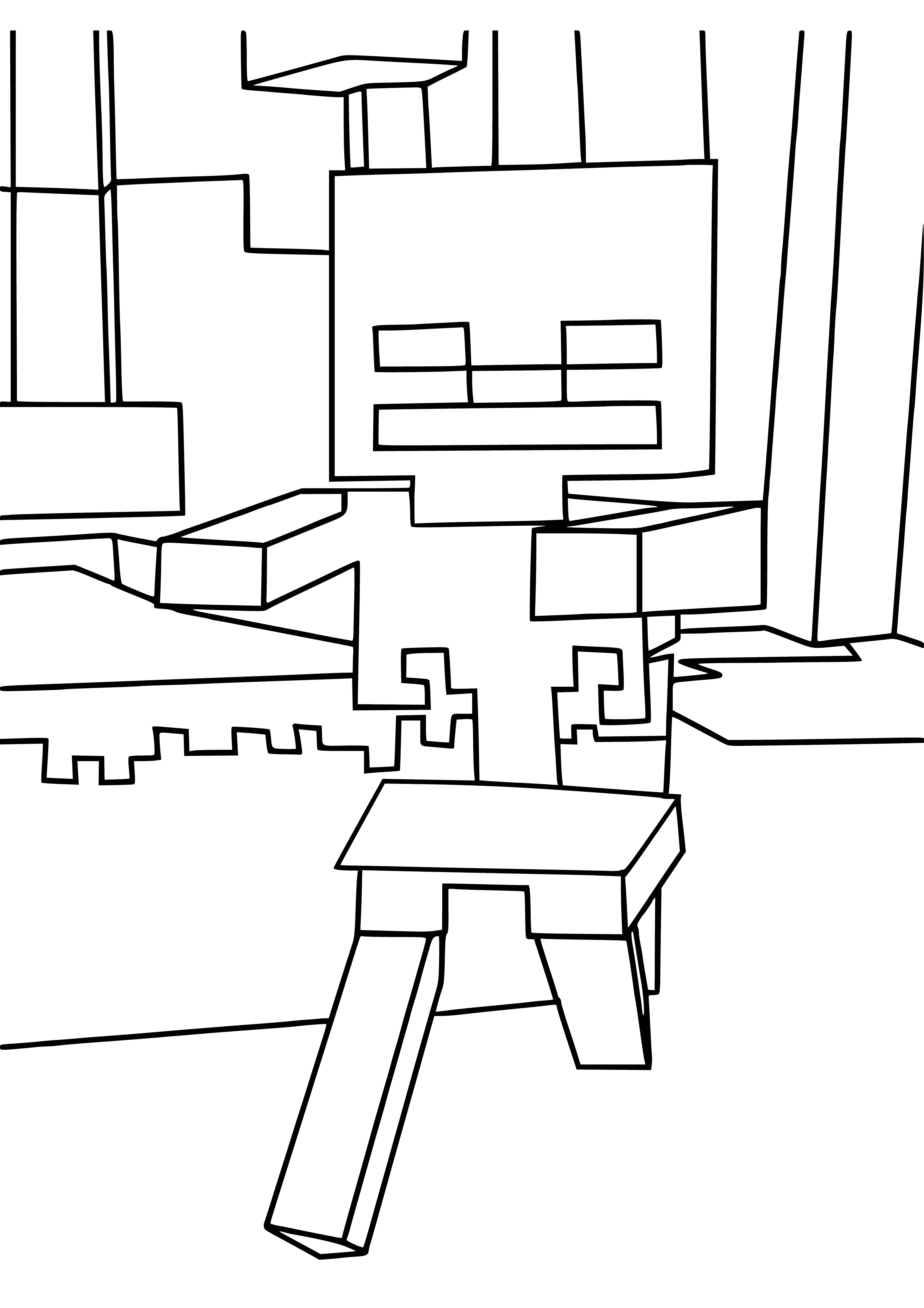 Minecraft skeleton coloring page