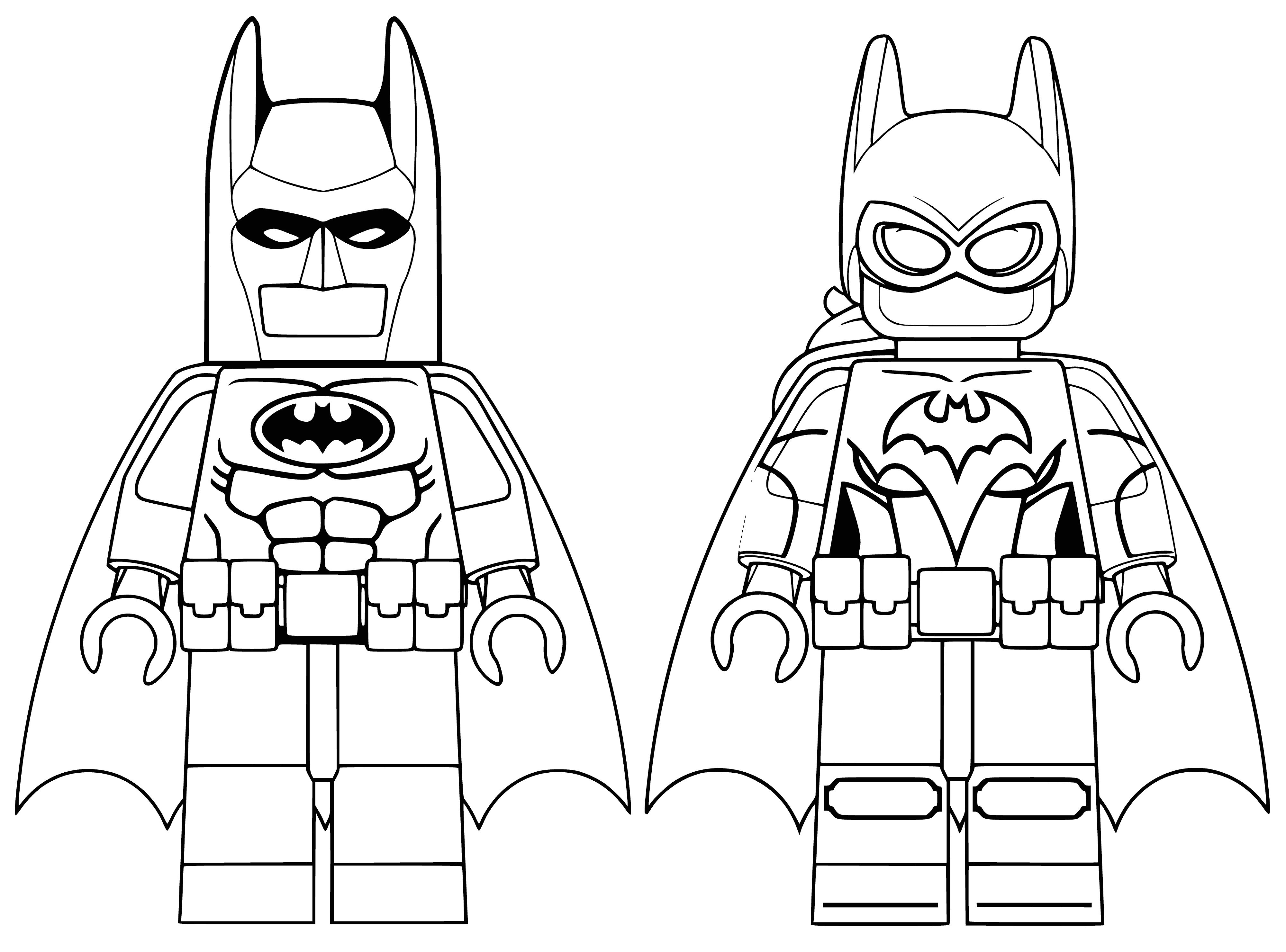 Batman and batgirl coloring page
