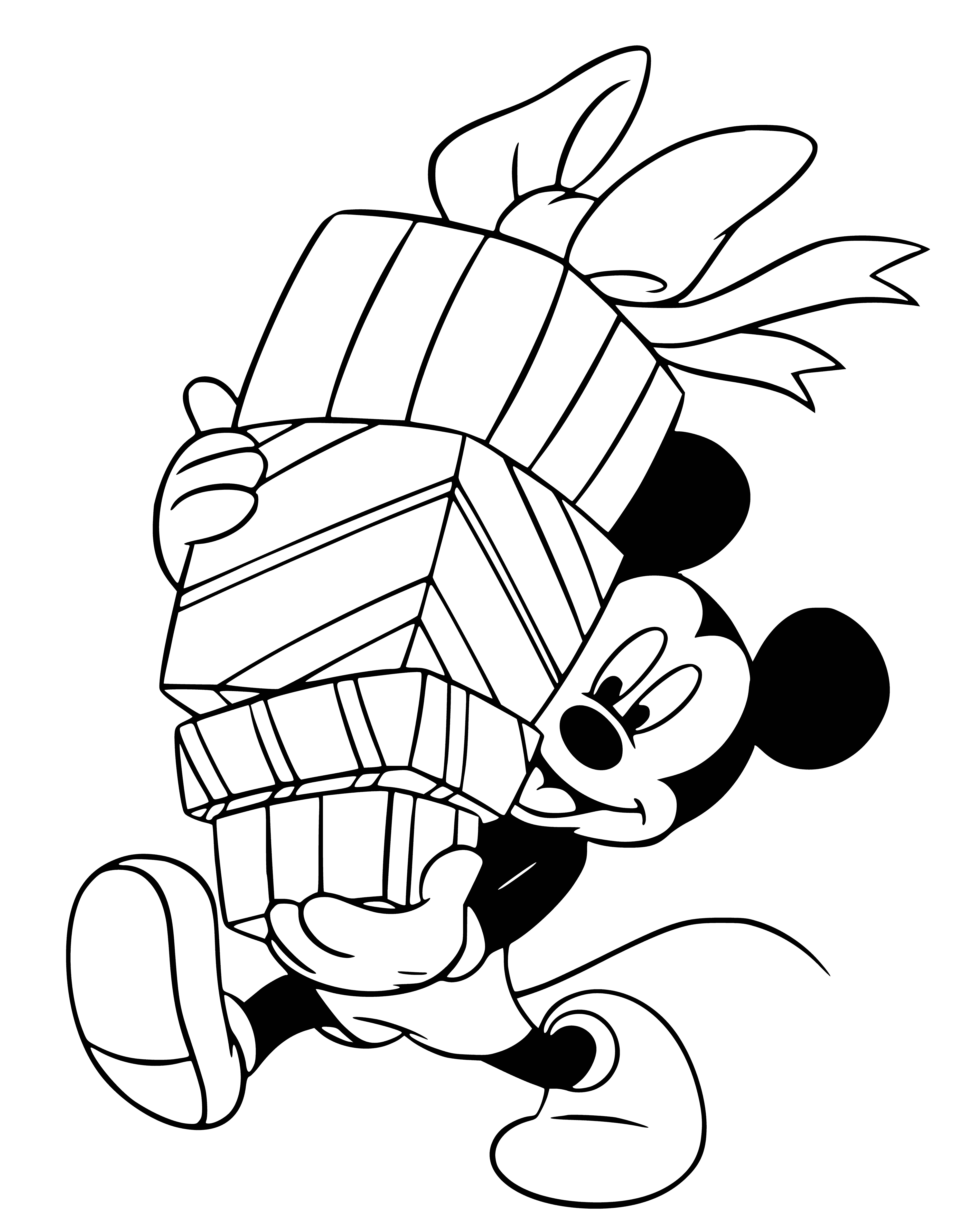Mickey e presentes página para colorir