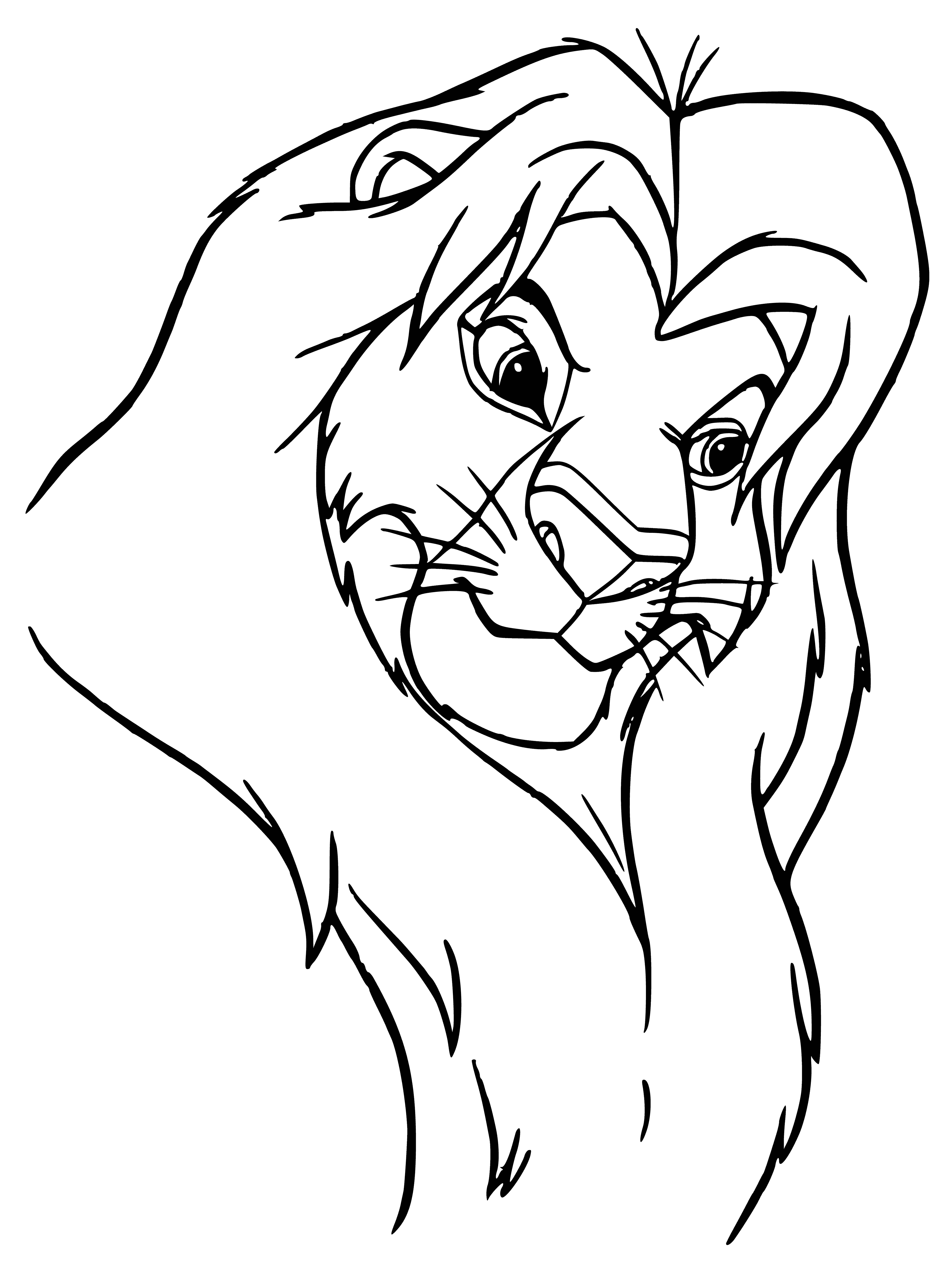 coloring page: Simba follows in his father's footsteps to become the beloved king of the Pride Lands. #TheLionKing #Disney