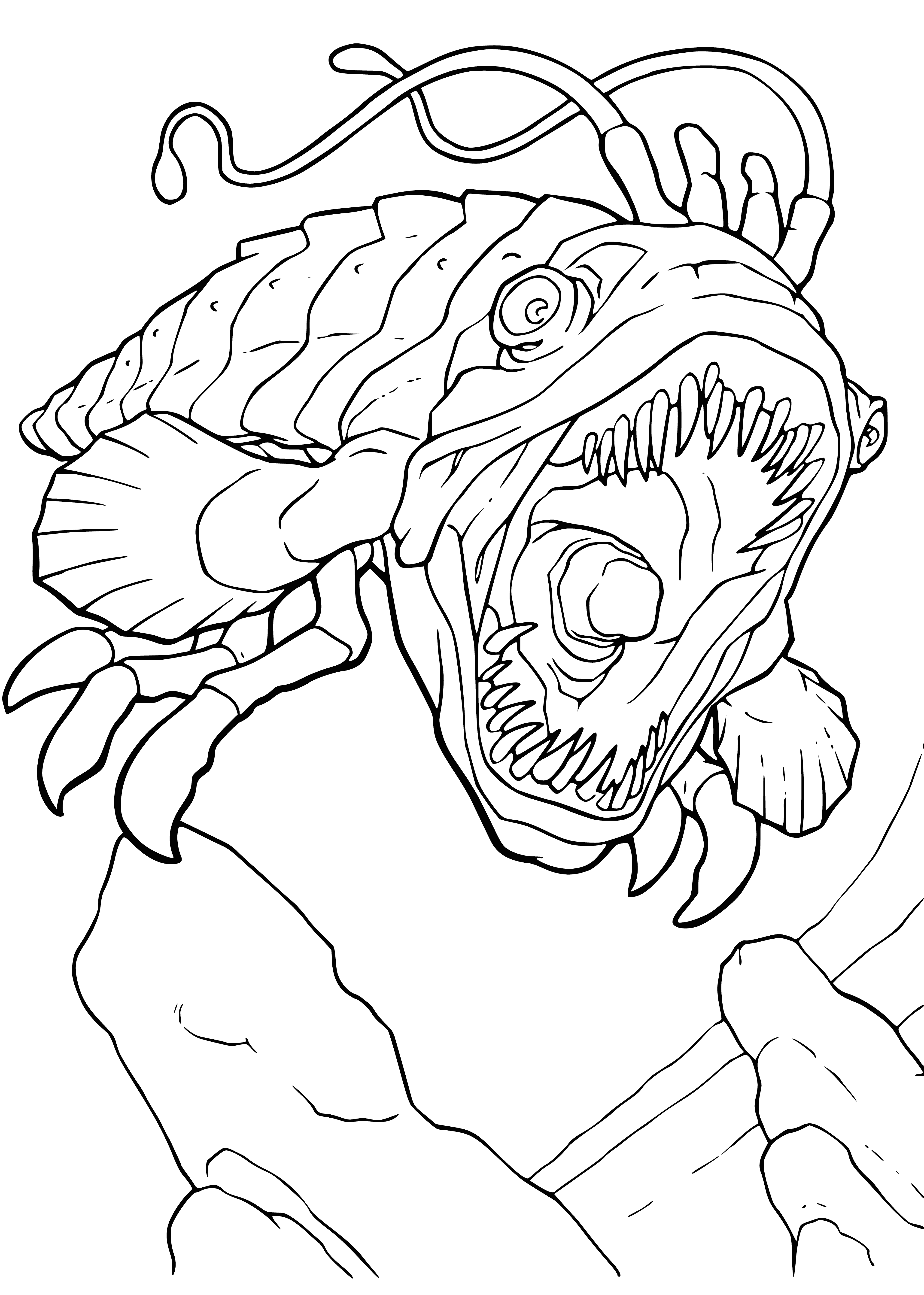 Underwater monster coloring page