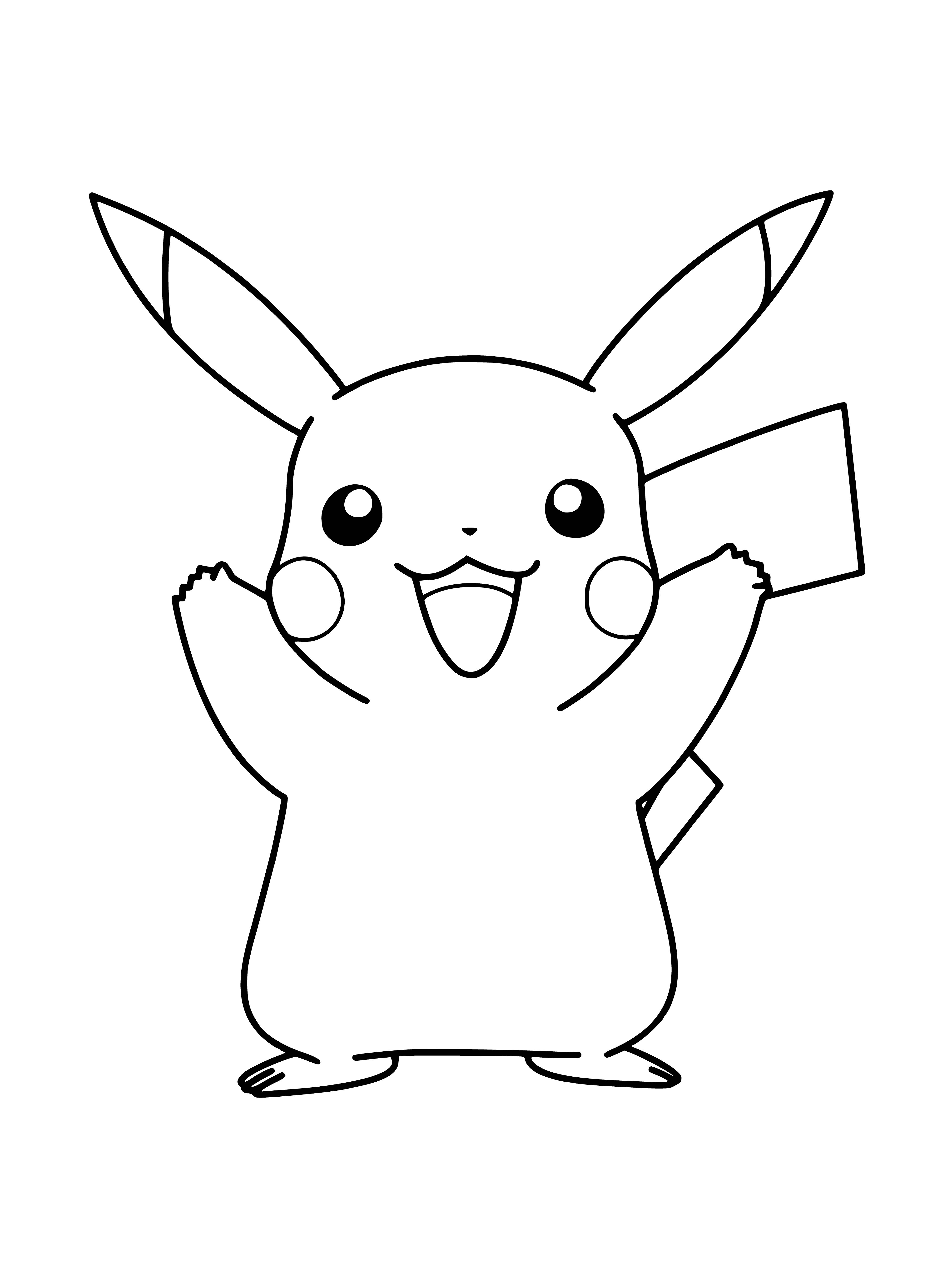 coloring page: A small, yellow rodent Pokemon. Its signature move is Thunder Shock. Shocks opponents with electric jolts. #pikachu #electrictype