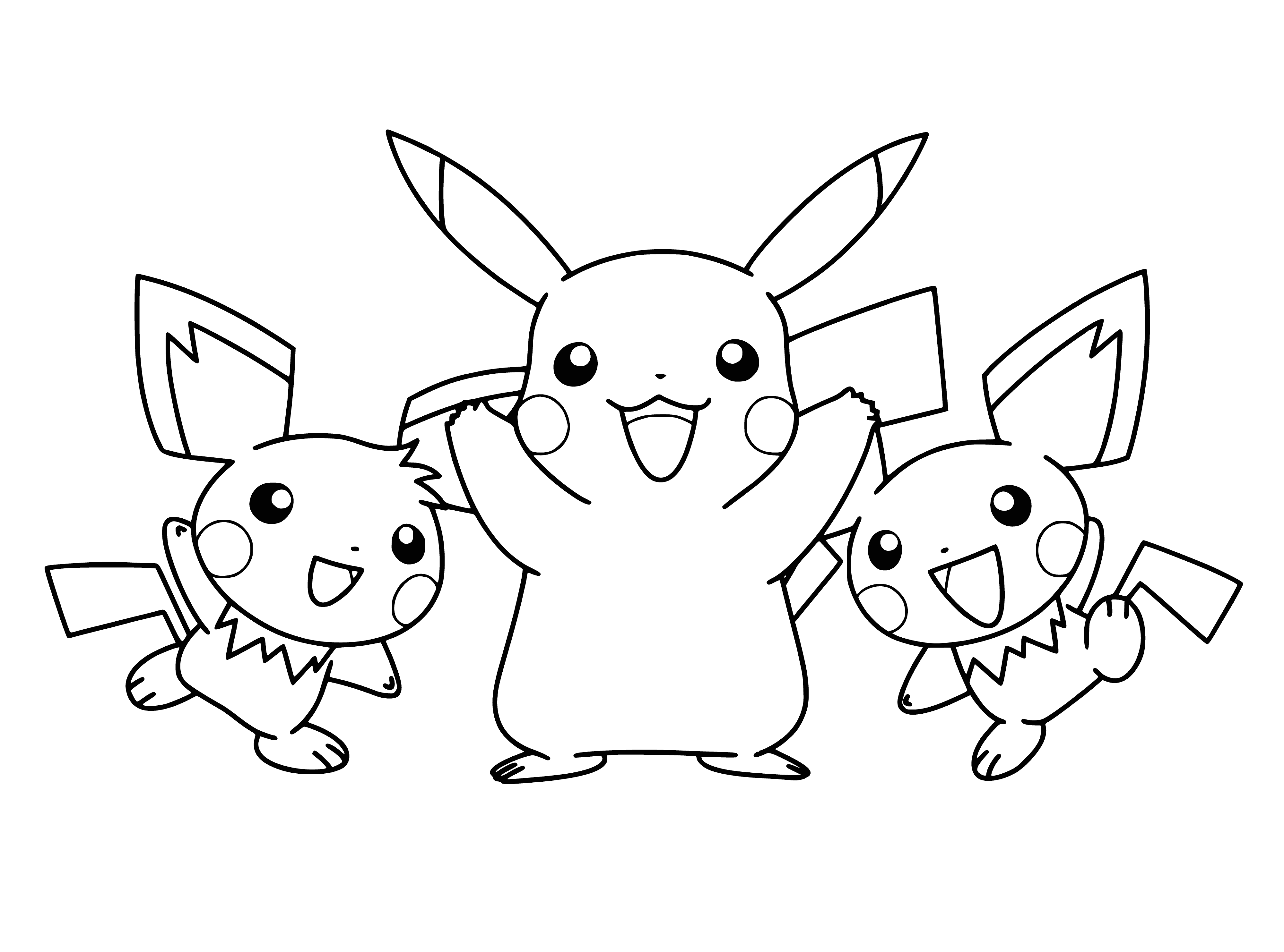 Pokemon and Pikachu coloring page
