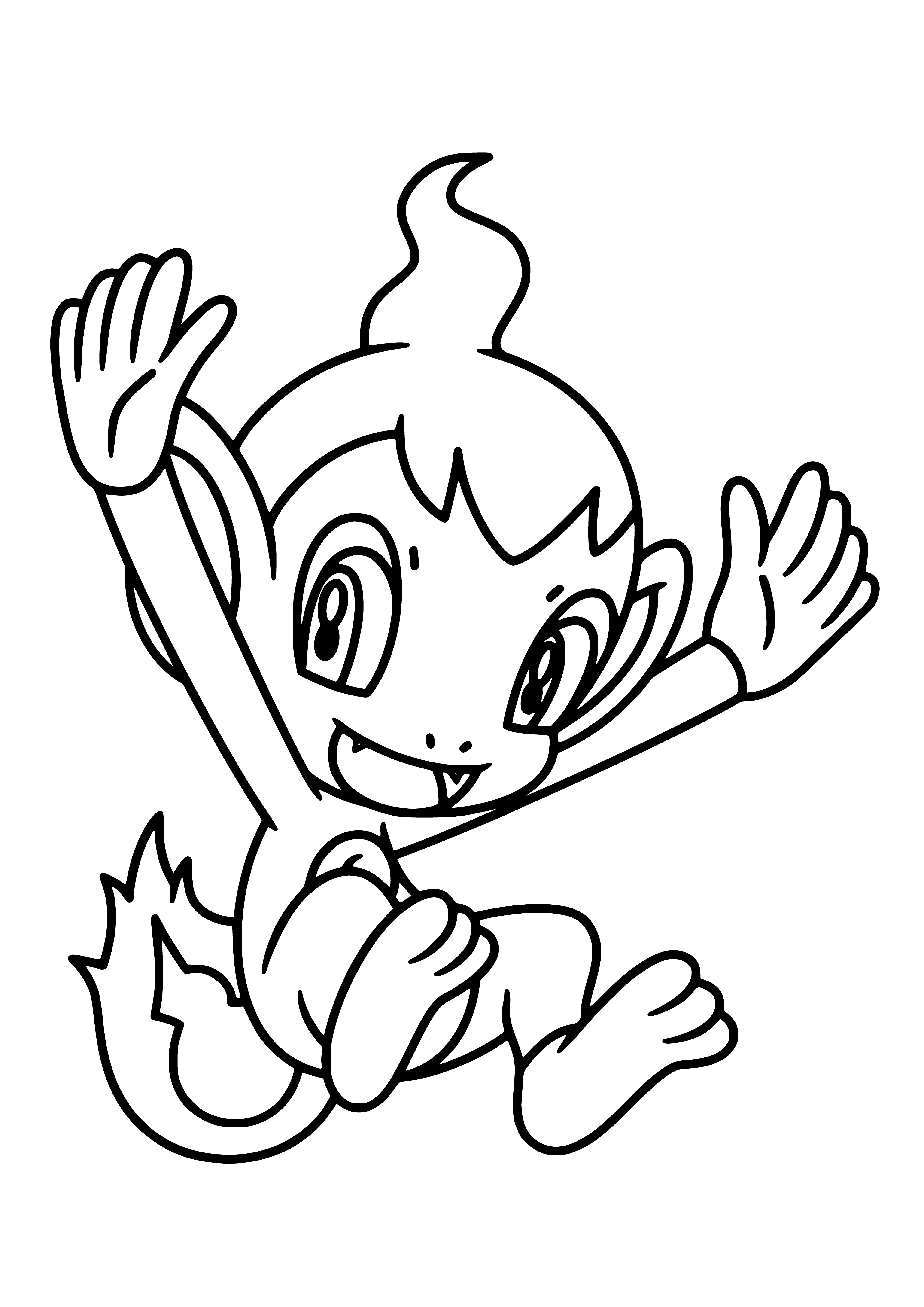 Pokemon Chimchar coloring page