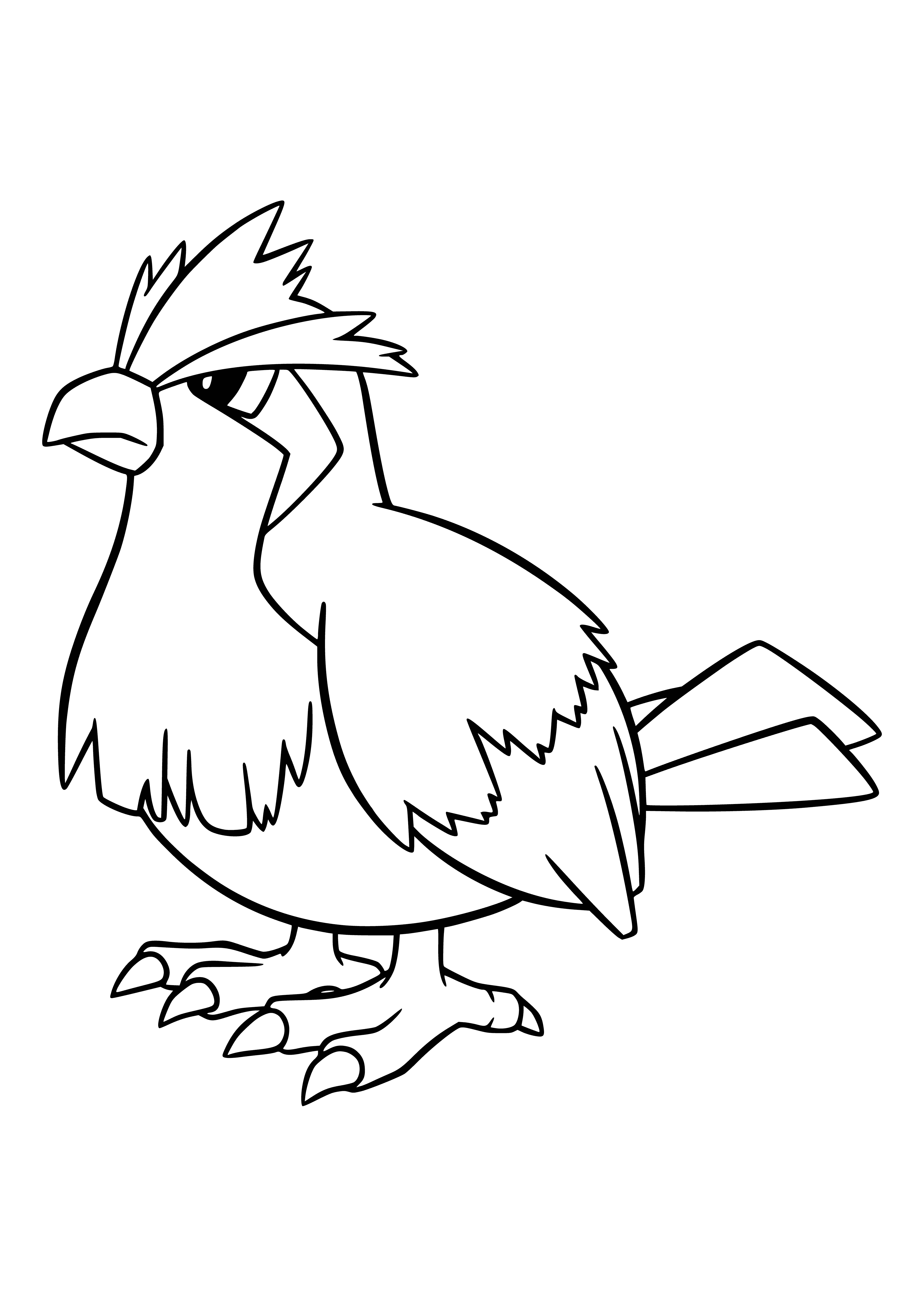 coloring page: Pidgey is a small brown and white bird Pokemon with a beak, black eyes & two stripes on its back. Its tail has a white tip. #Pokemon