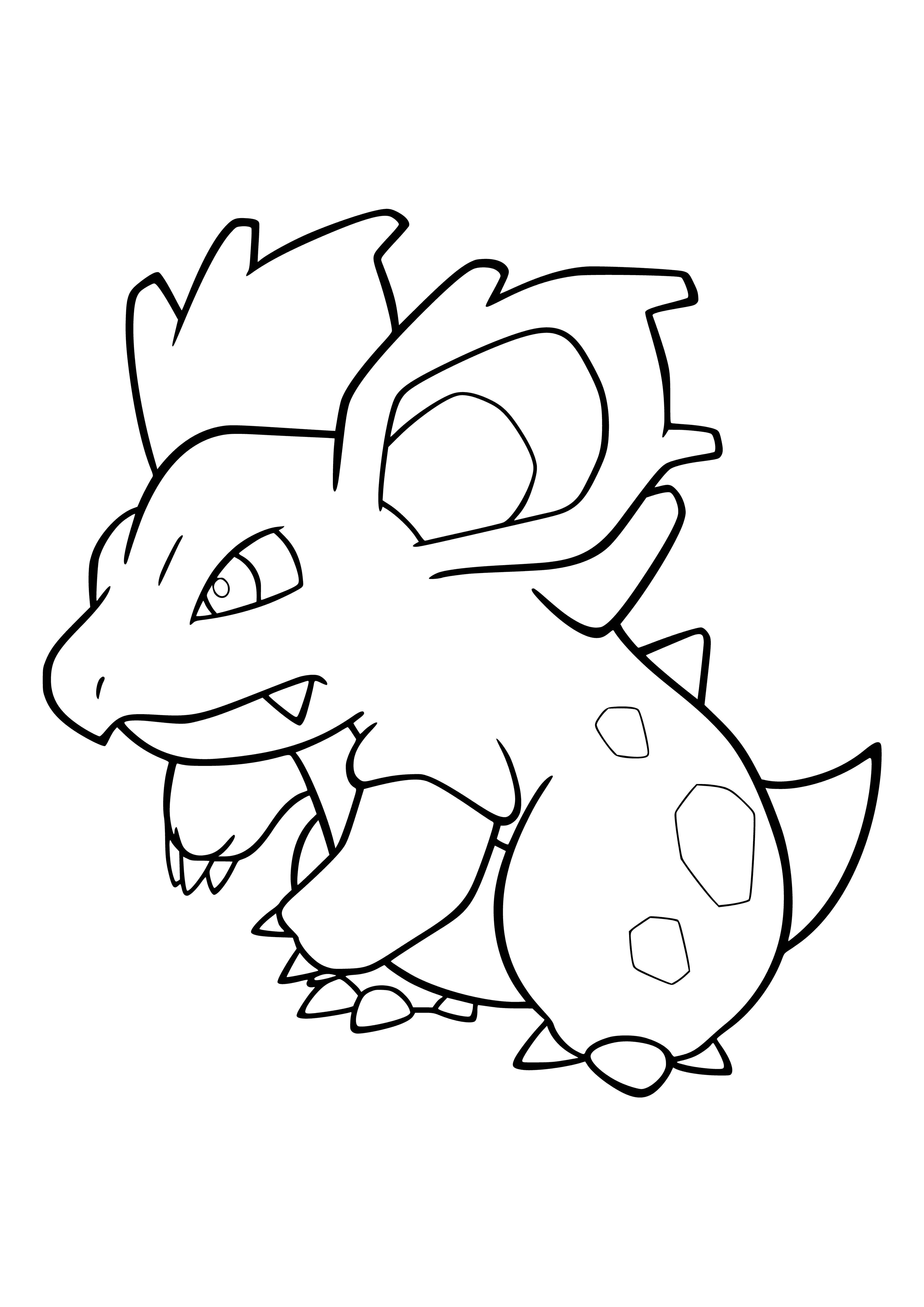 coloring page: A Nidorina is a small, mouse-like Pokemon with blue back, white belly, & two small horns. It evolves from Nidoran & has a black stripe down its back.
