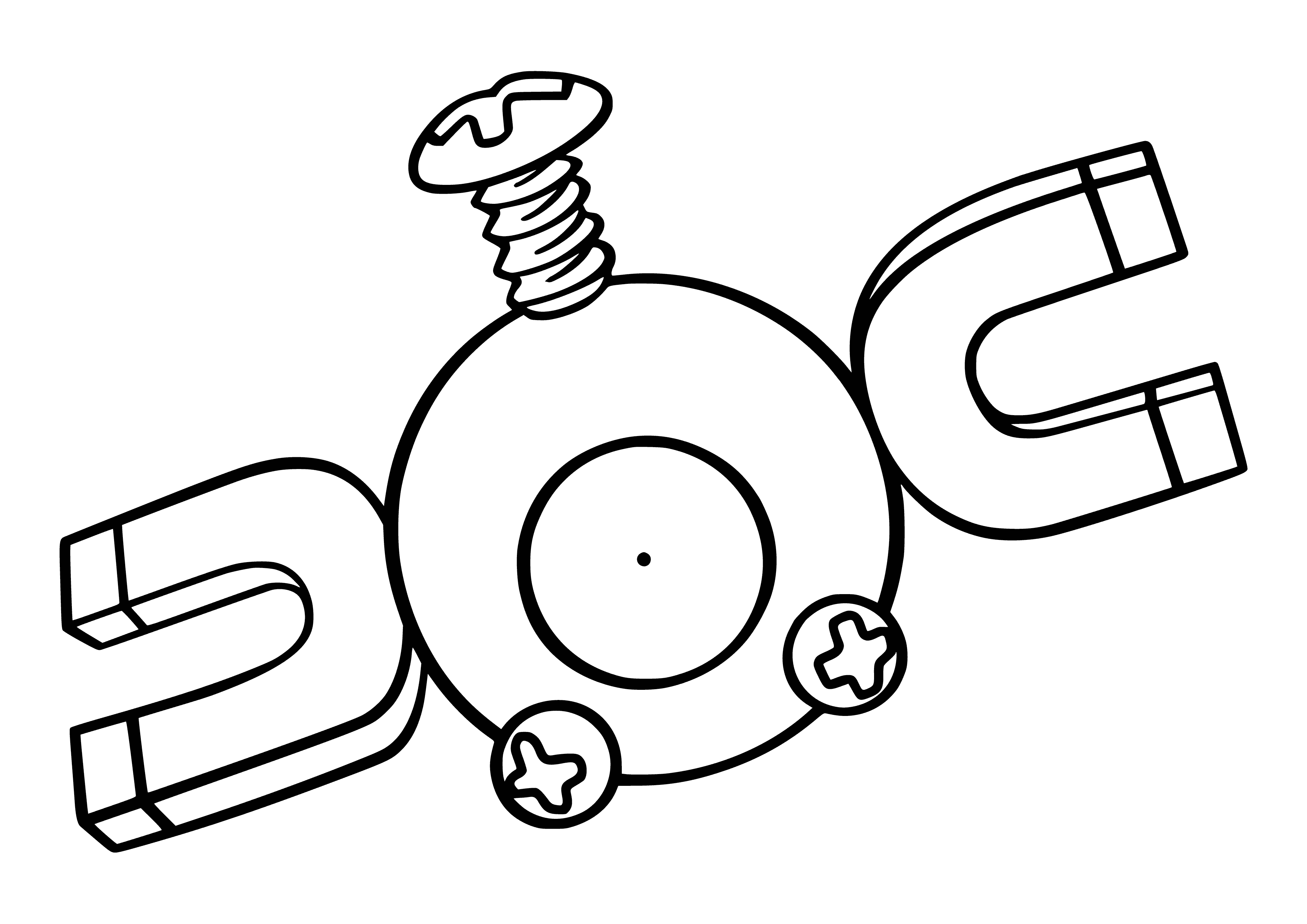 Pokemon Magnemite coloring page
