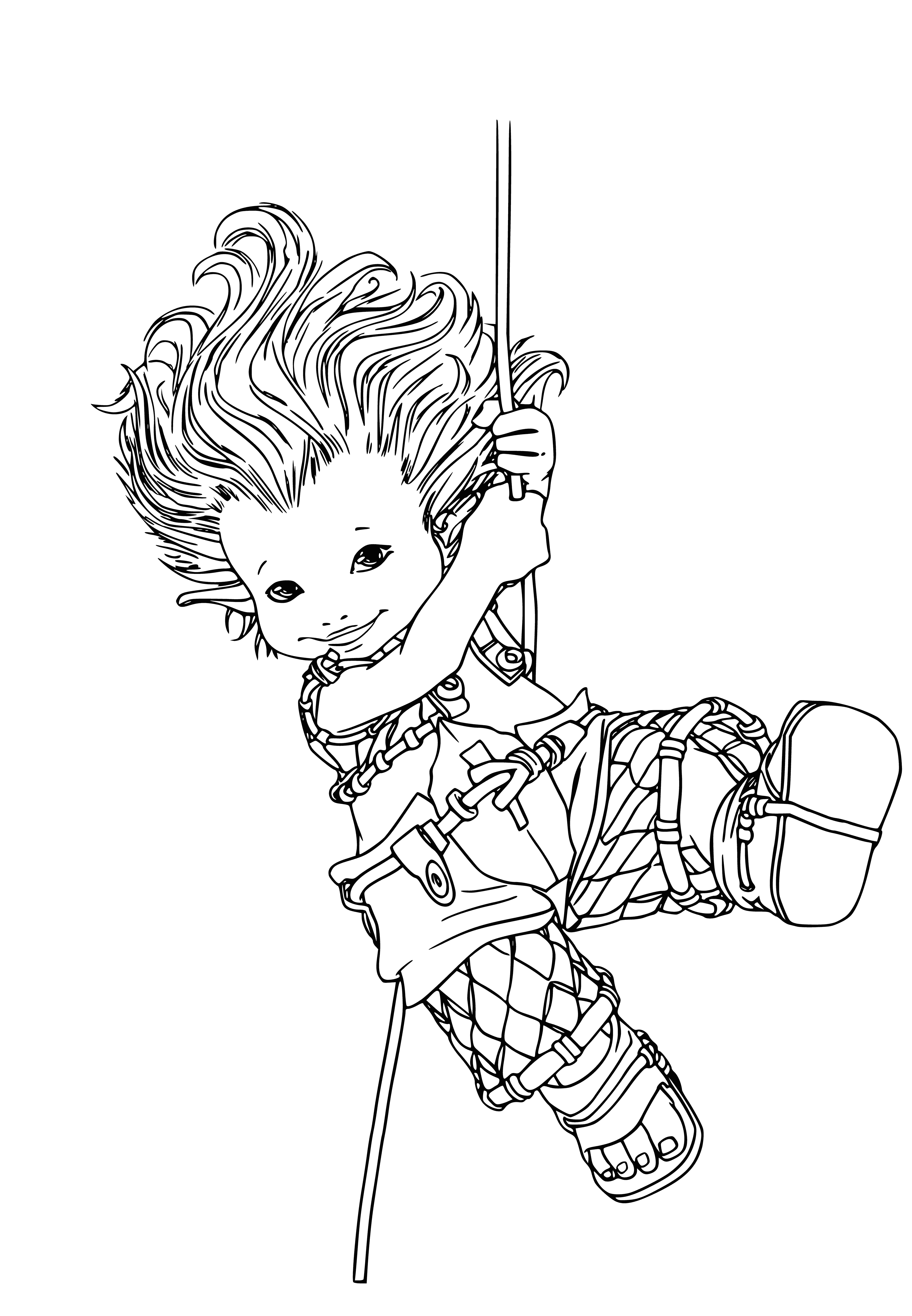 Junk on a rope coloring page
