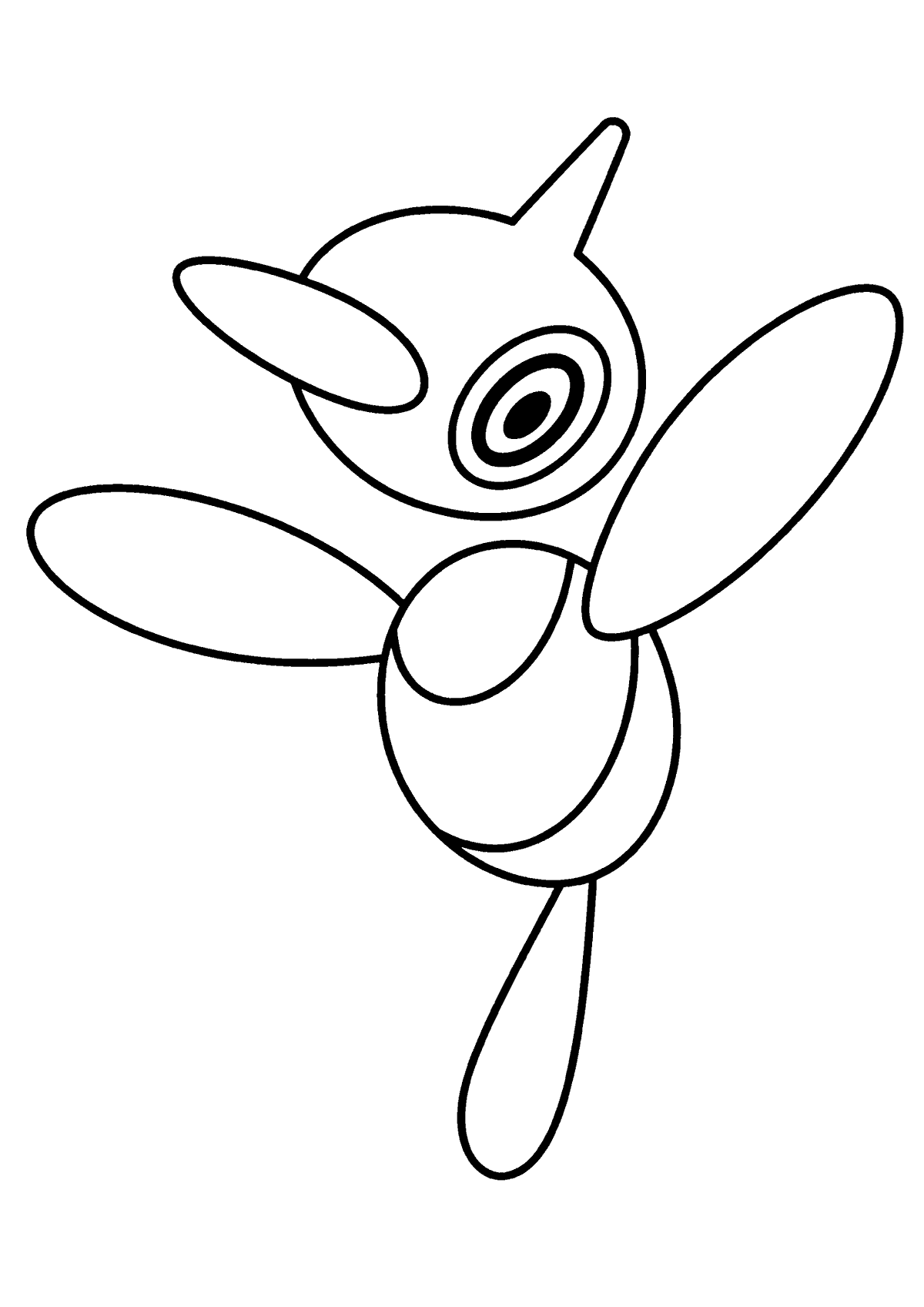 coloring page: A glitch Pokémon w/ only basic moves, created by a software error.