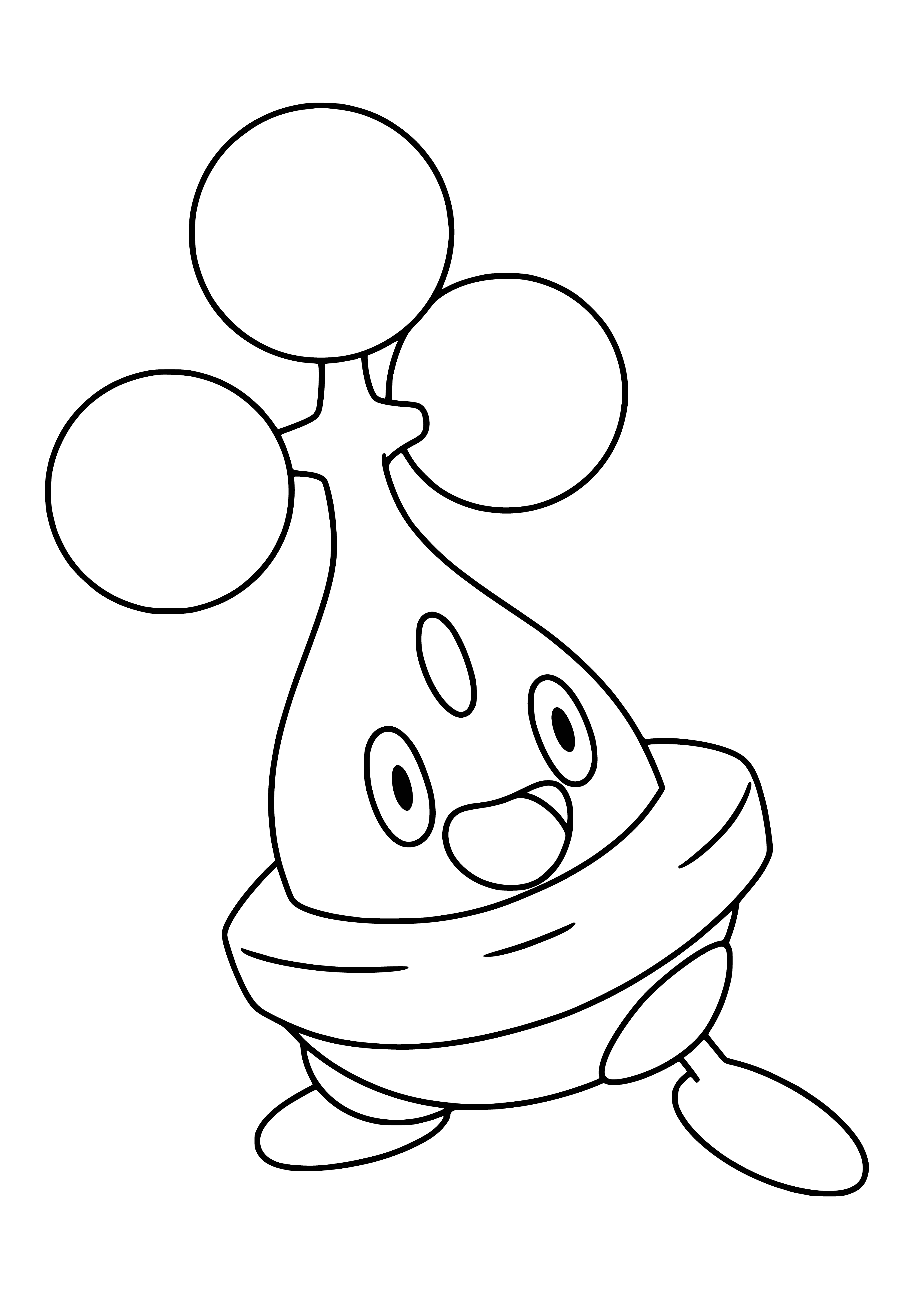 coloring page: Small, brown Pokémon resembling a bonsai tree; round eyes, rock-hard body; evolves into Sudowoodo.