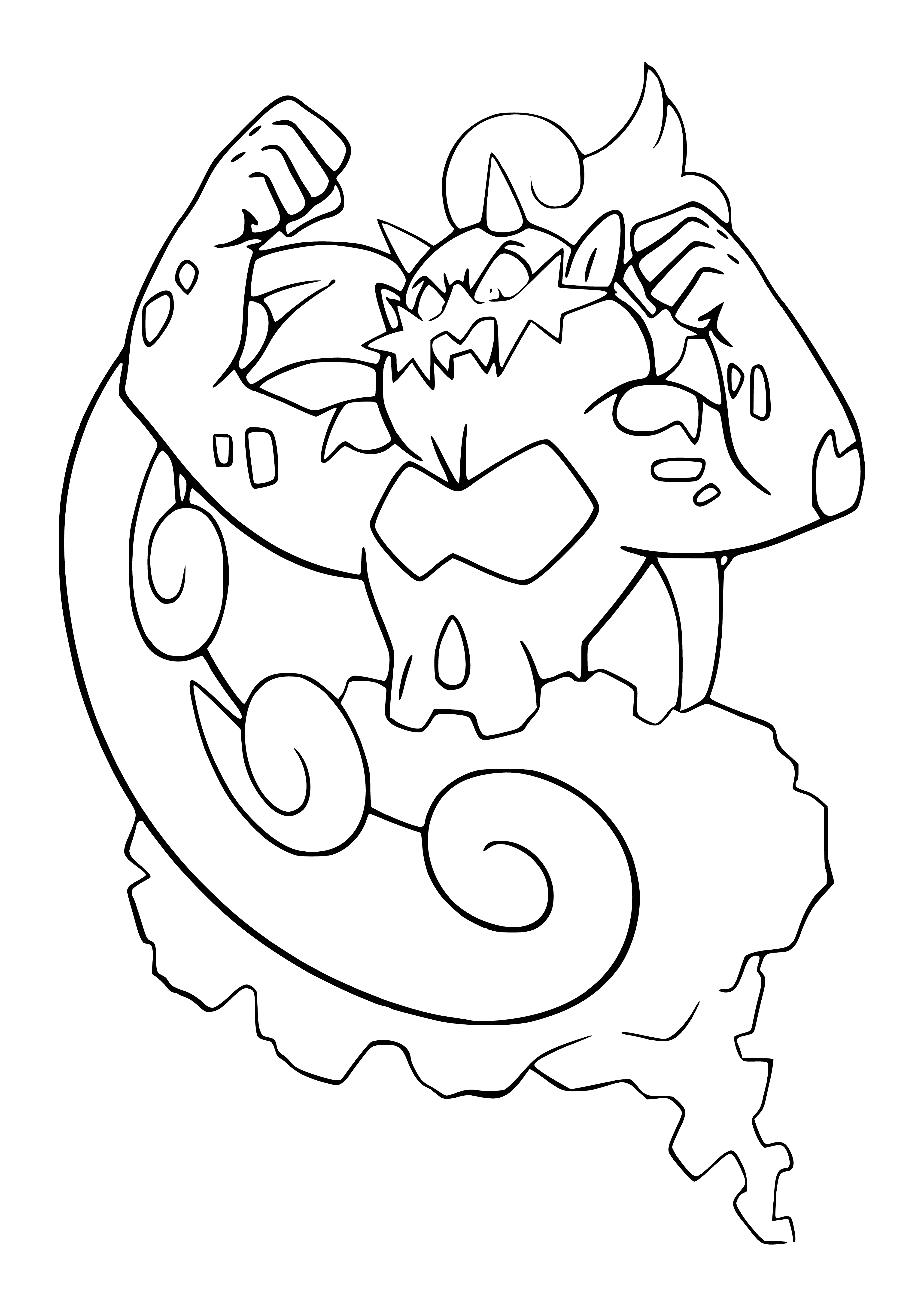 coloring page: Tornadus, one of the Legendary Titans, is a Flying-type Pokemon with power to control wind & create storms & typhoons.