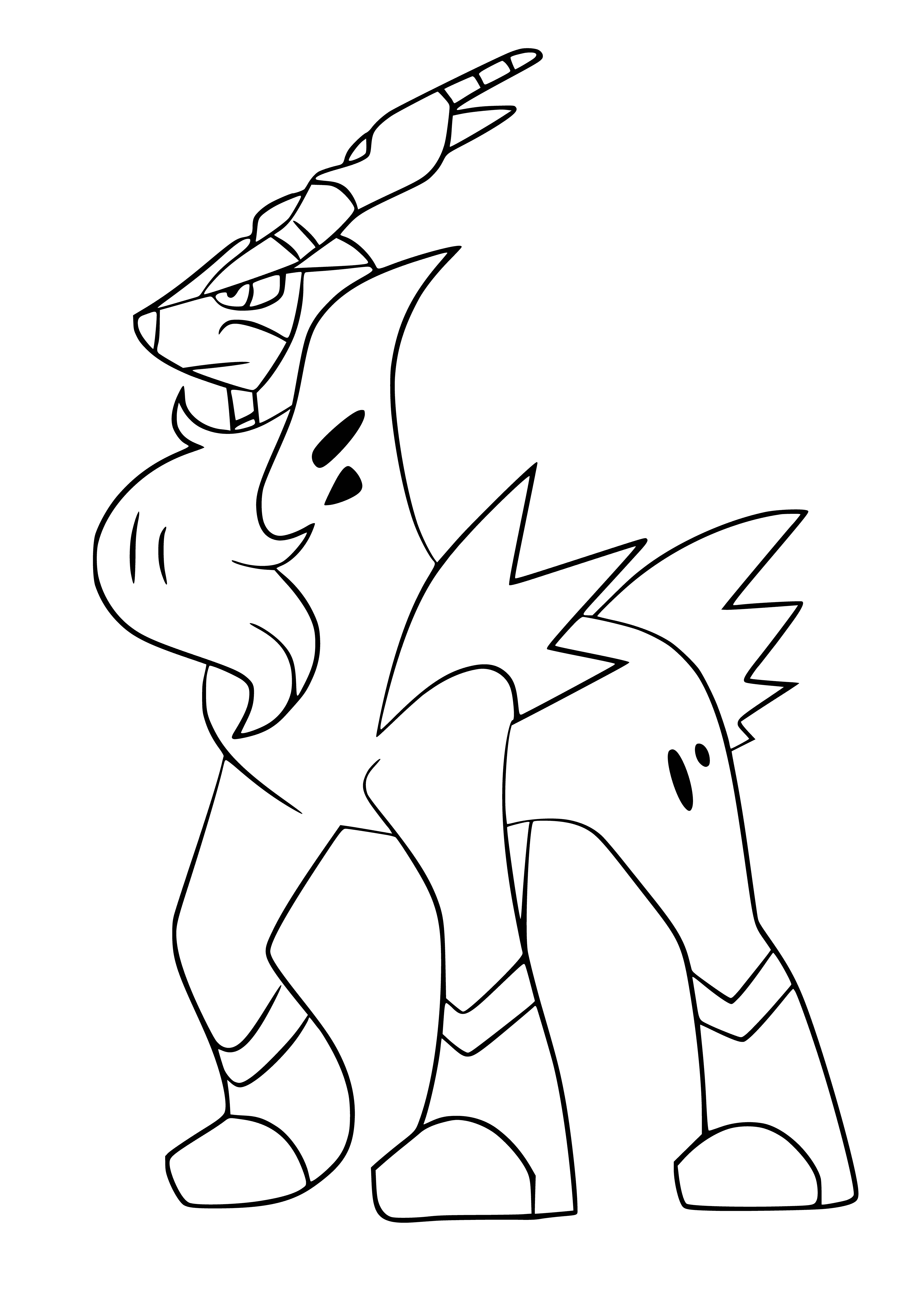 coloring page: Cobalion is a gentle yet fierce protector, said to always keep its promises.