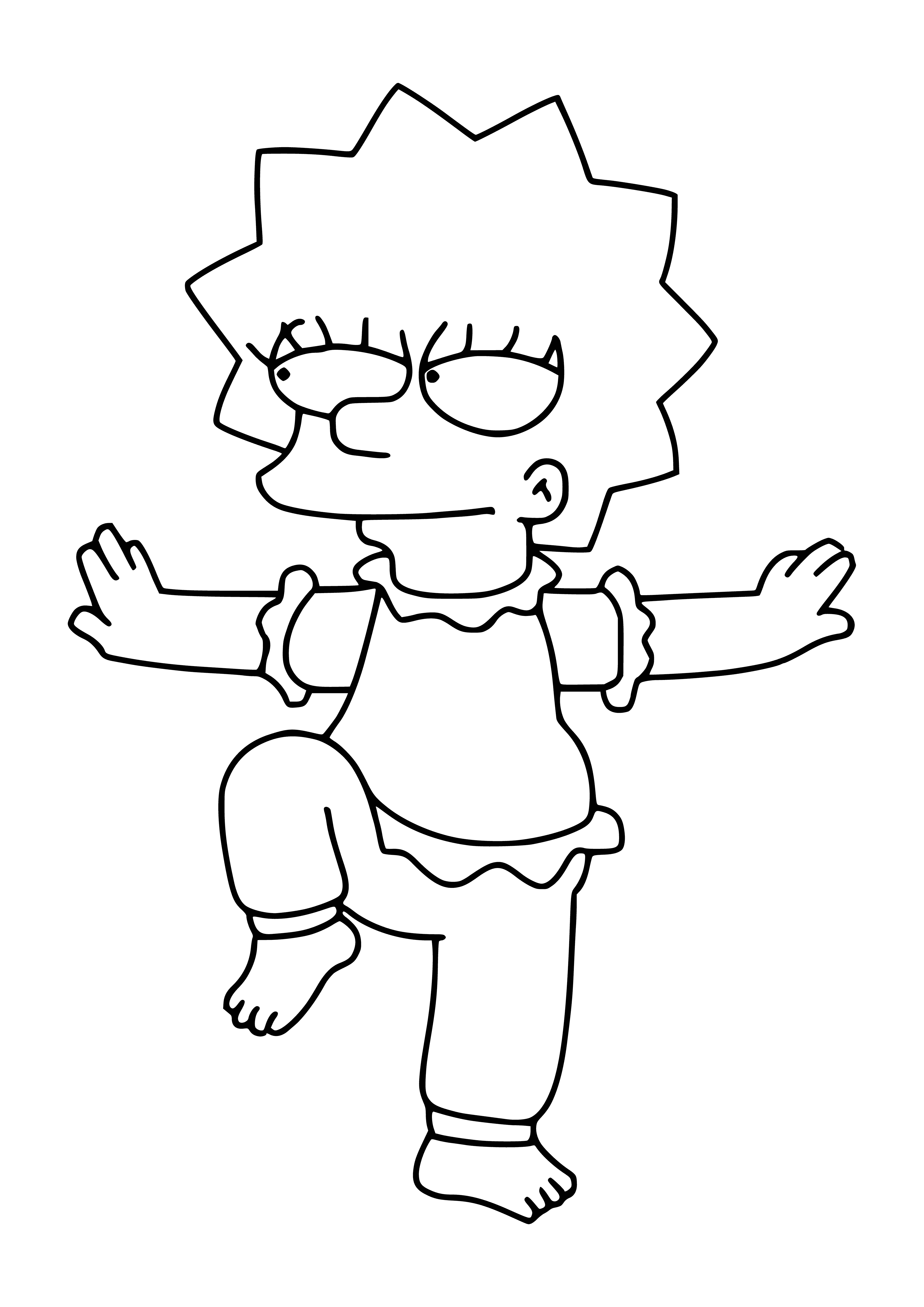Lisa fait du yoga coloriage