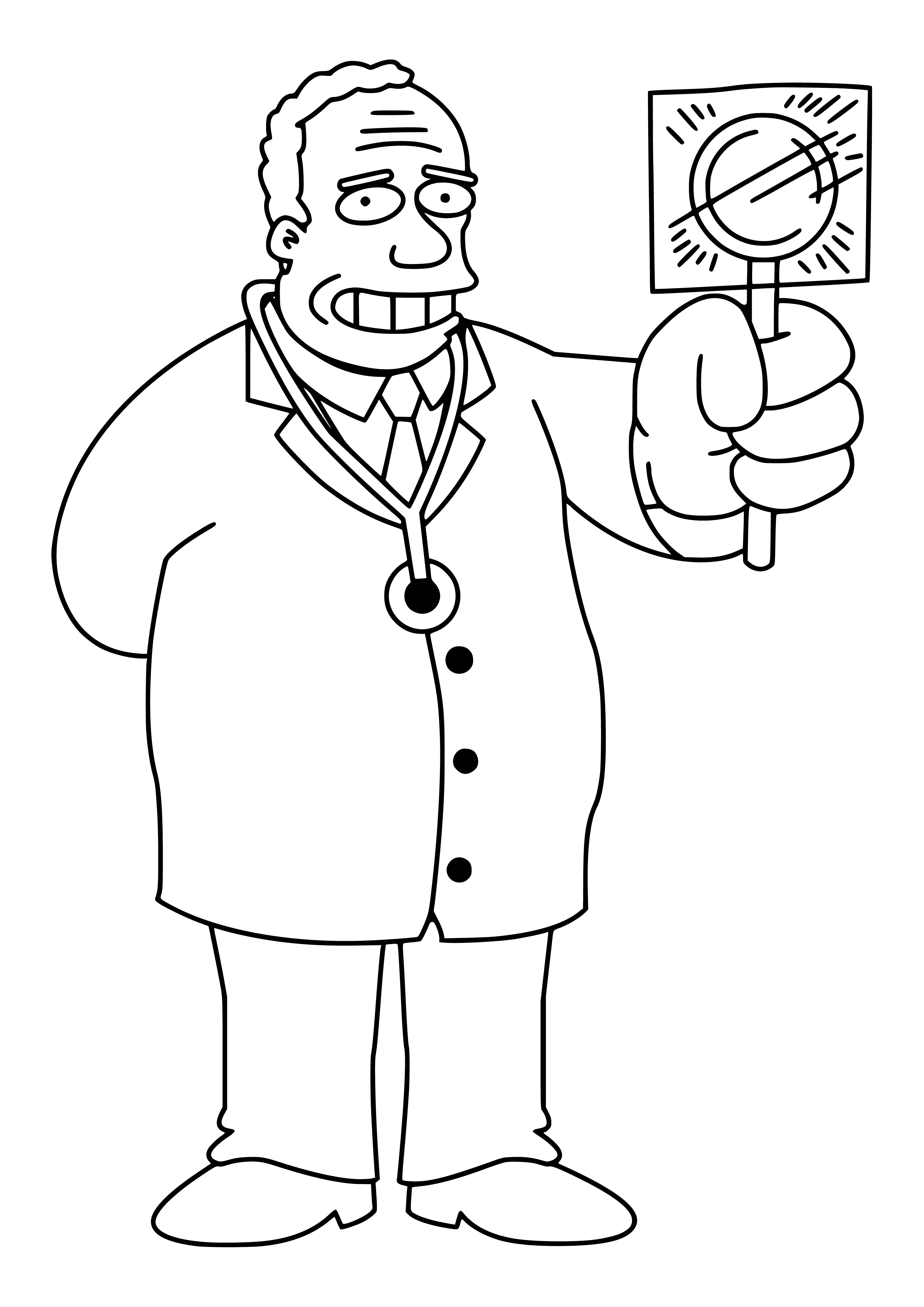 Der Simpsons-Hausarzt Julius Hibbert Malseite