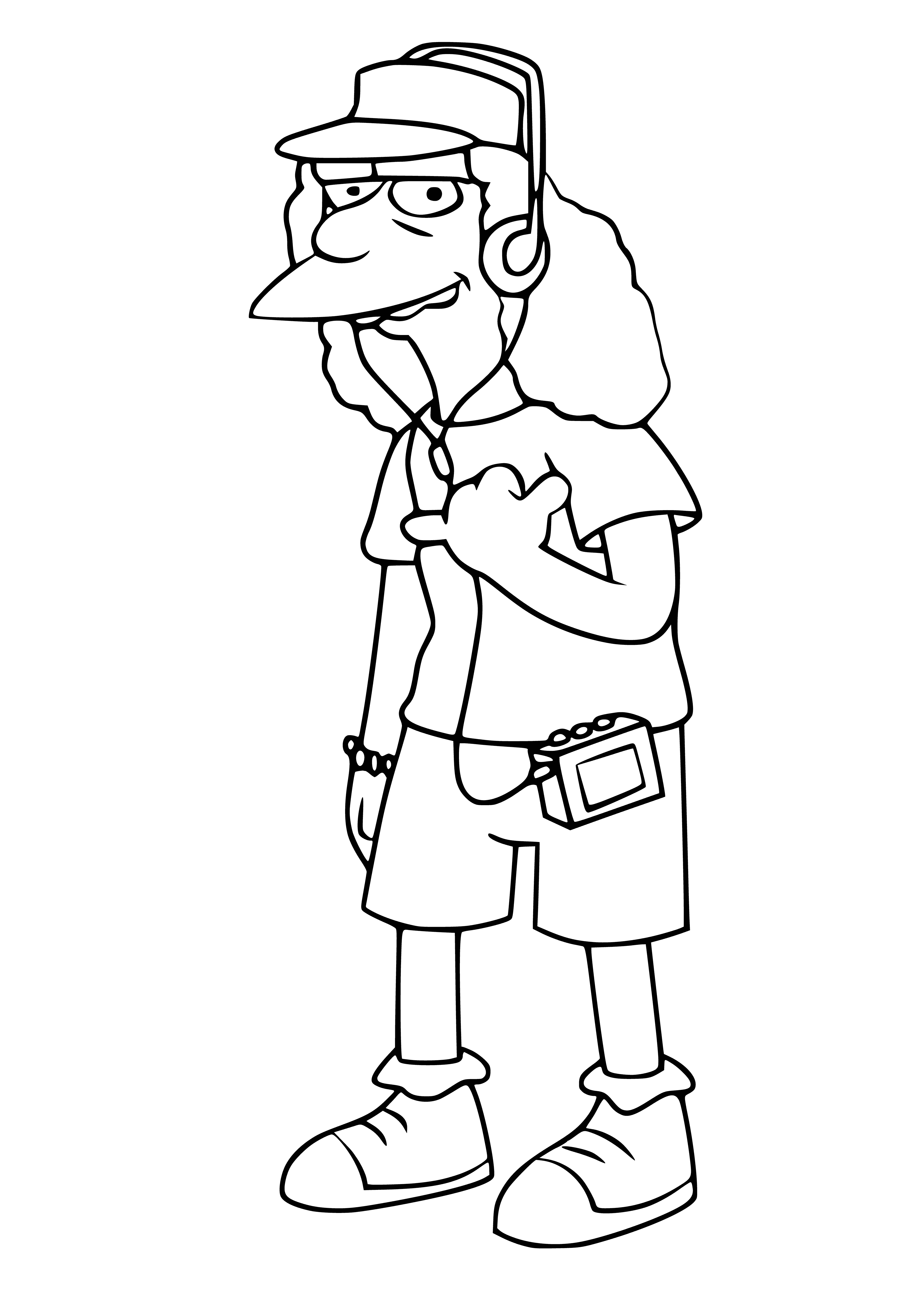 coloring page: Otto Man is The Simpsons' cheerful, optimistic German immigrant bus driver who often gets into trouble.