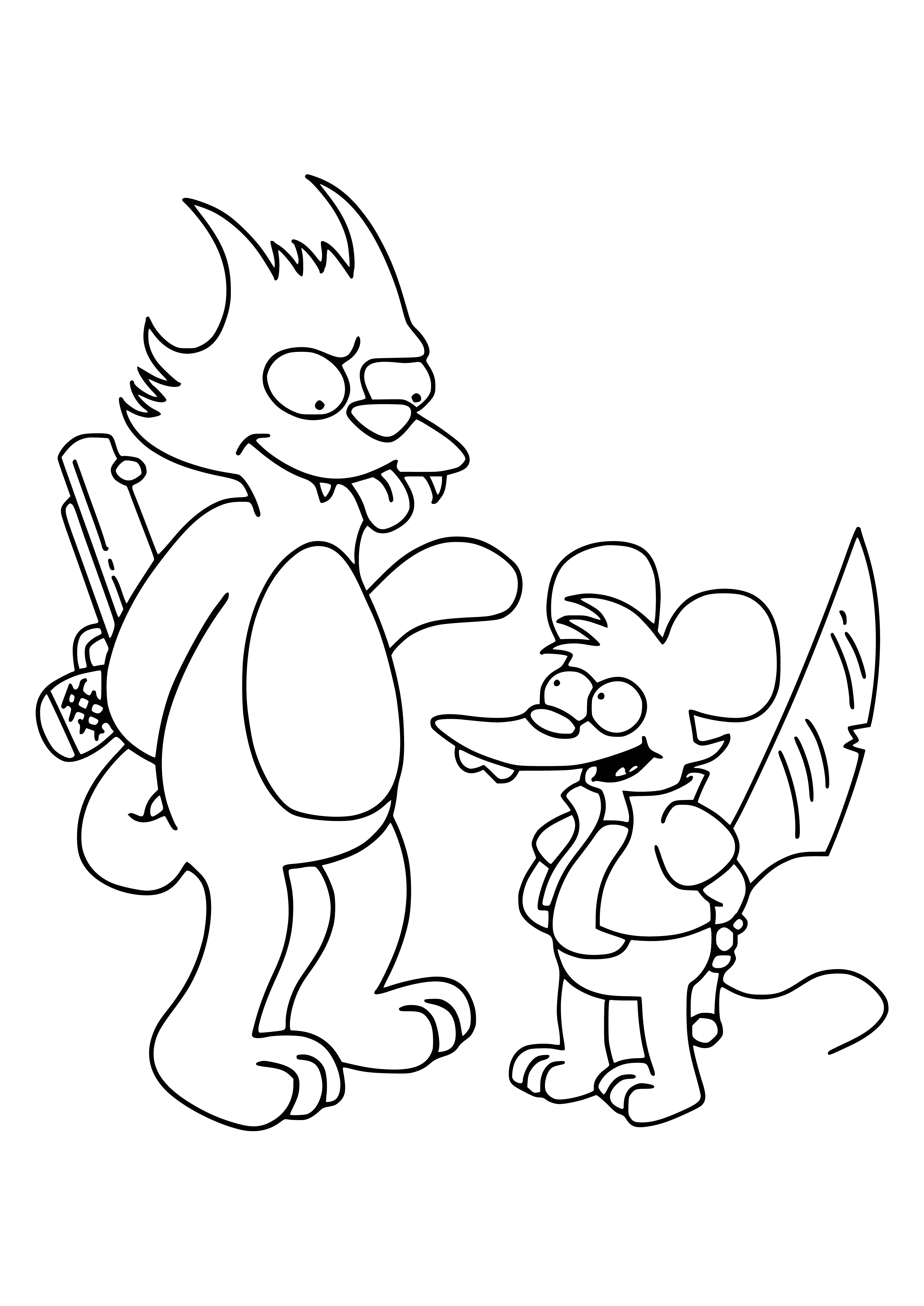 coloring page: The Simpsons family enjoys watching a show with a chimp being tickled in a tree. #TheSimpsons #Tickling #Scratching