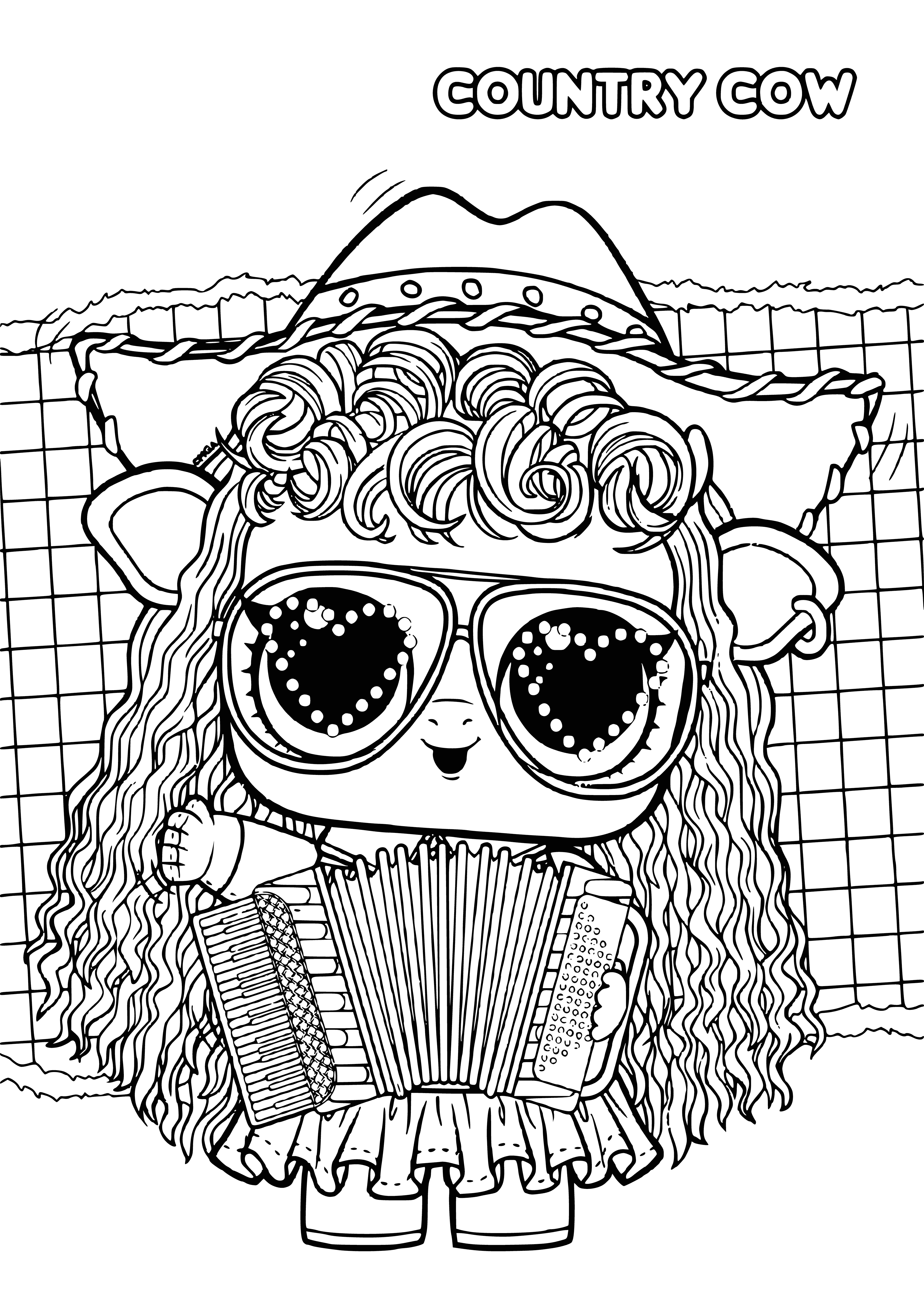 LOL pet Country Cow coloring page