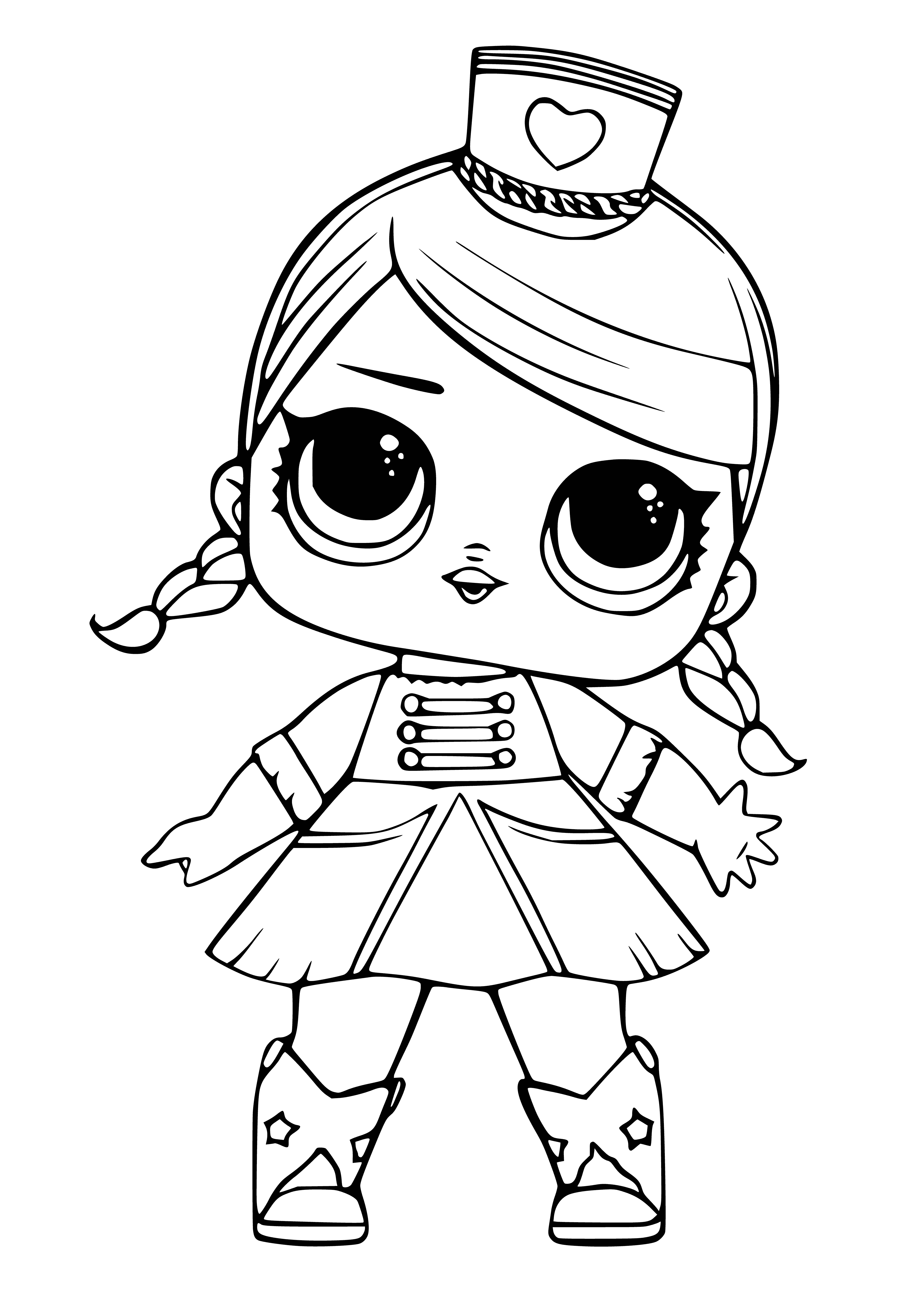 coloring page: LOL - LOL Majorette Series 1 offers 10 poseable 2.5" plastic figurines with colorful uniforms & stripes.