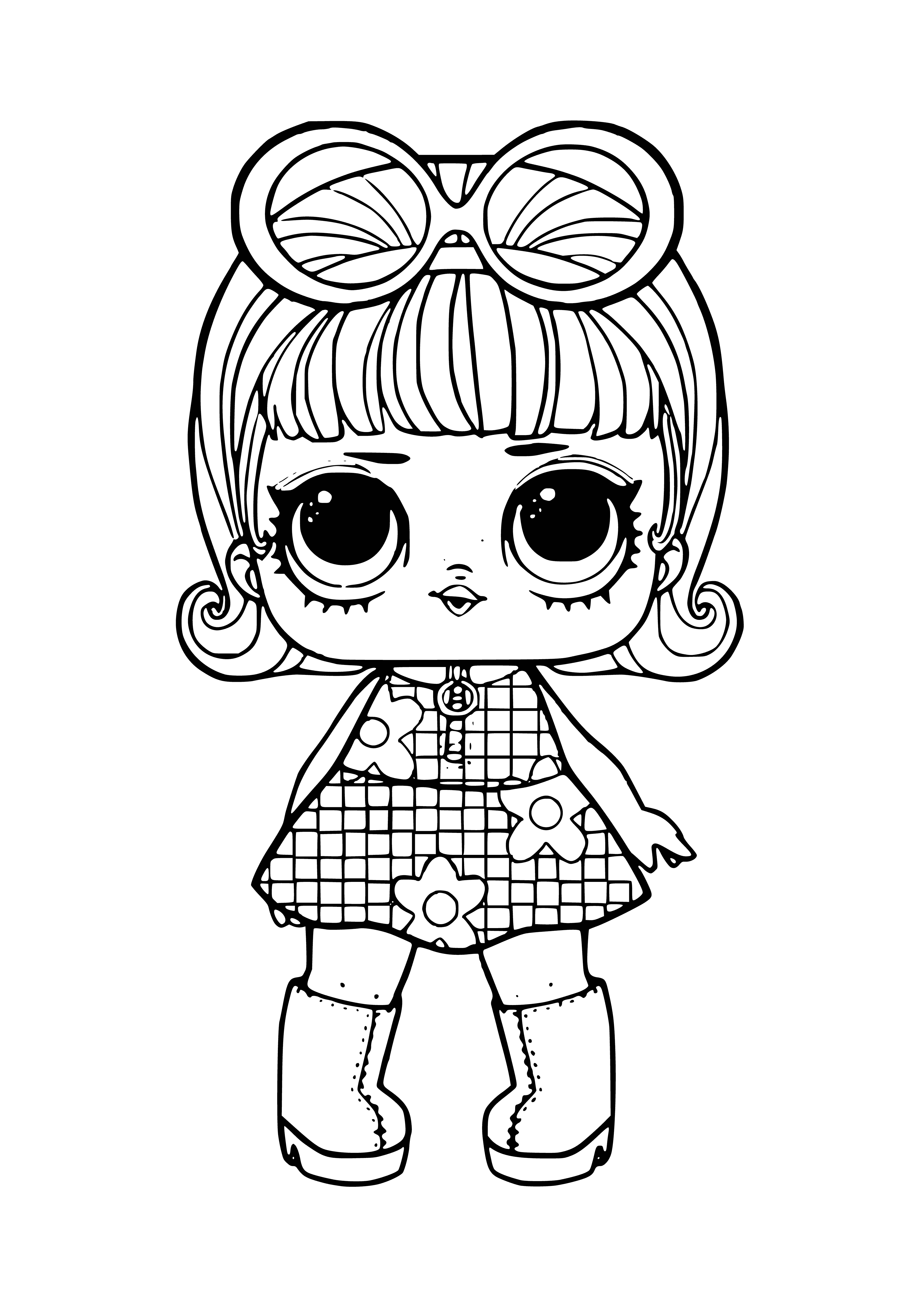 coloring page: 6 toy figurines in package; all different colors, glitter & clothing; includes a playset of furniture & a window. #toyfigurines #LOLtoys