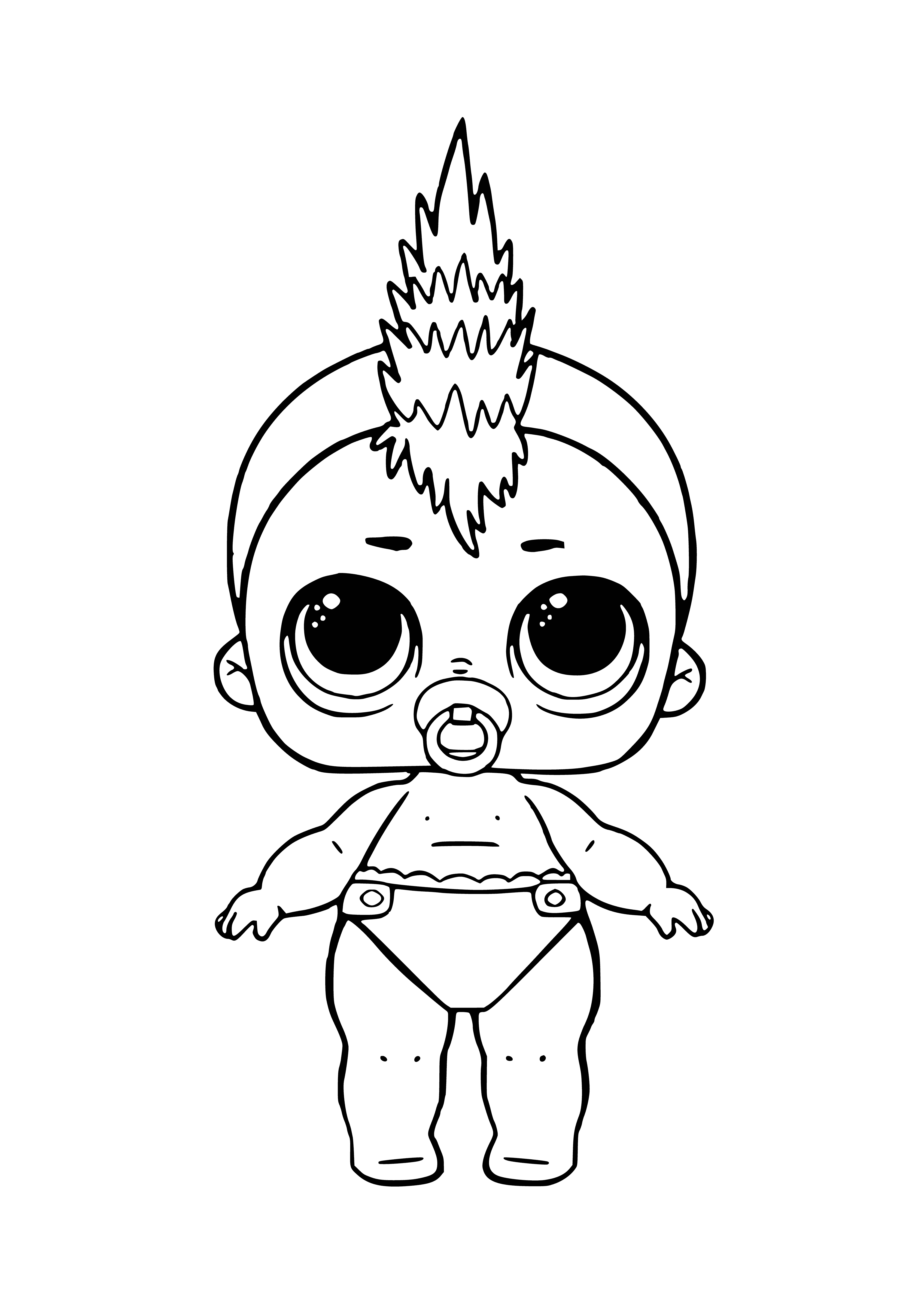 LOL bebê Punk Boy página para colorir