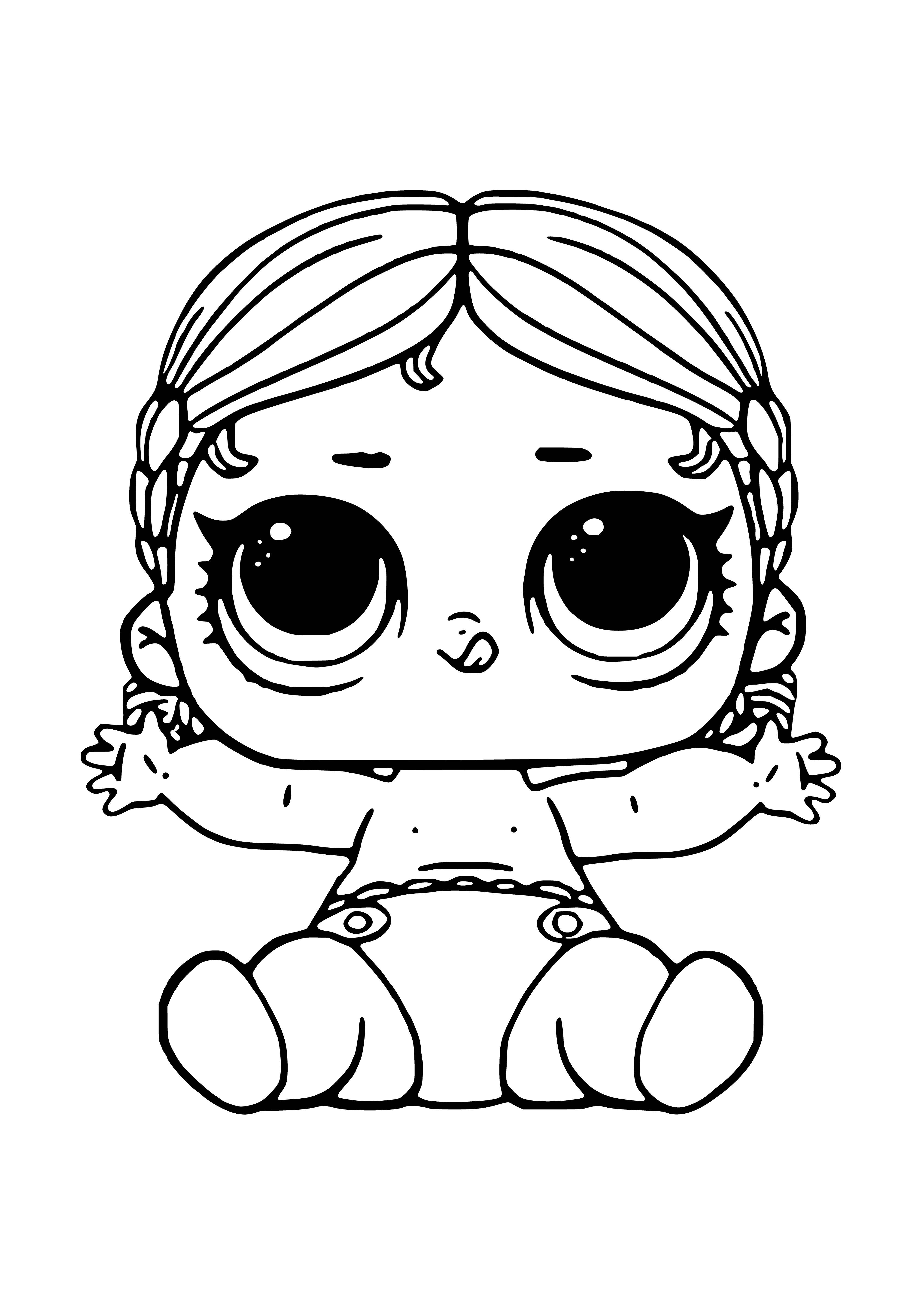 coloring page: Girl in tutu stands in front of mirror, L.O.L. shirt & ballet slippers. Serious expression as she concentrates. #ballet #dressup