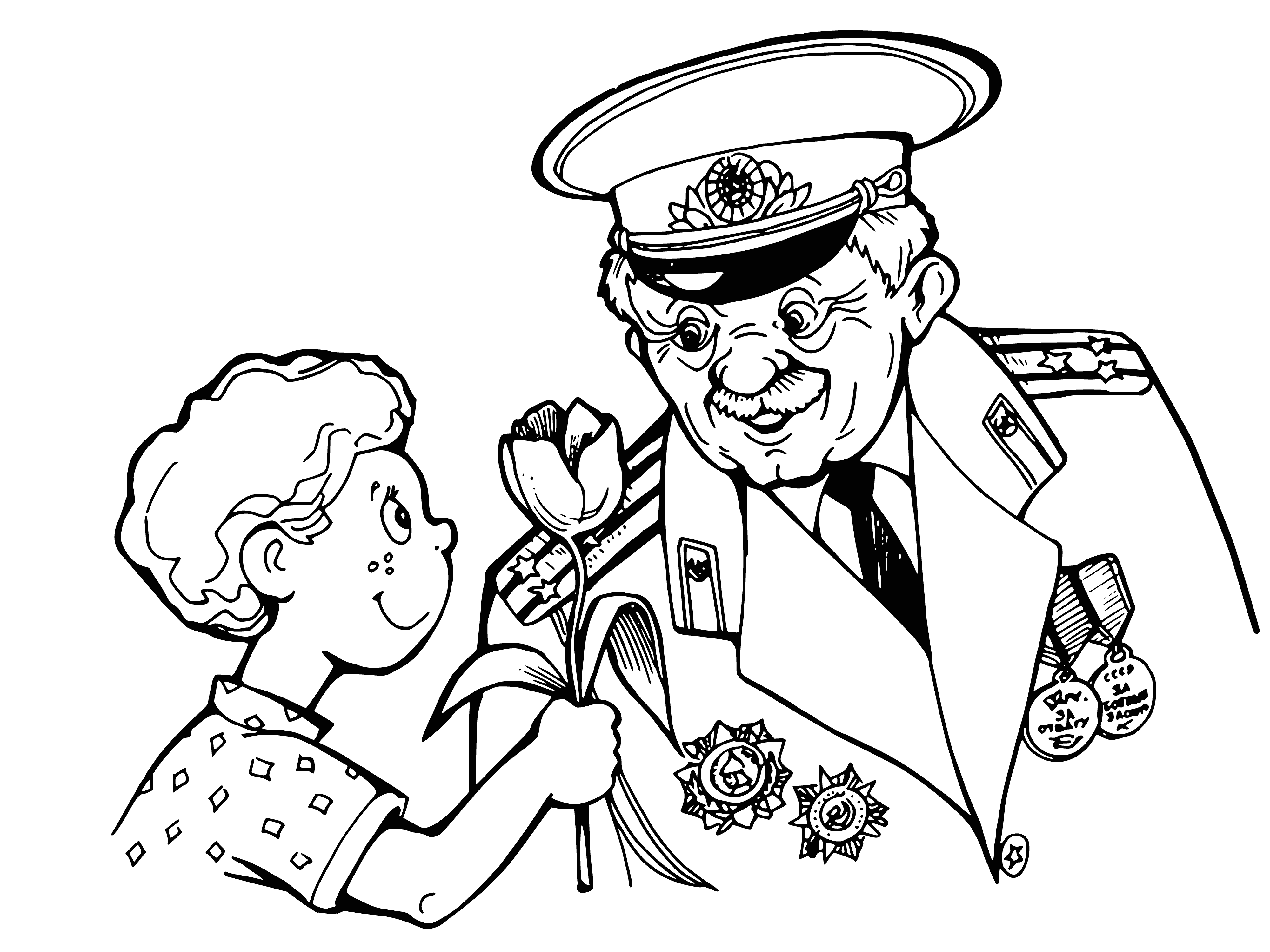 Congratulations from the veteran coloring page