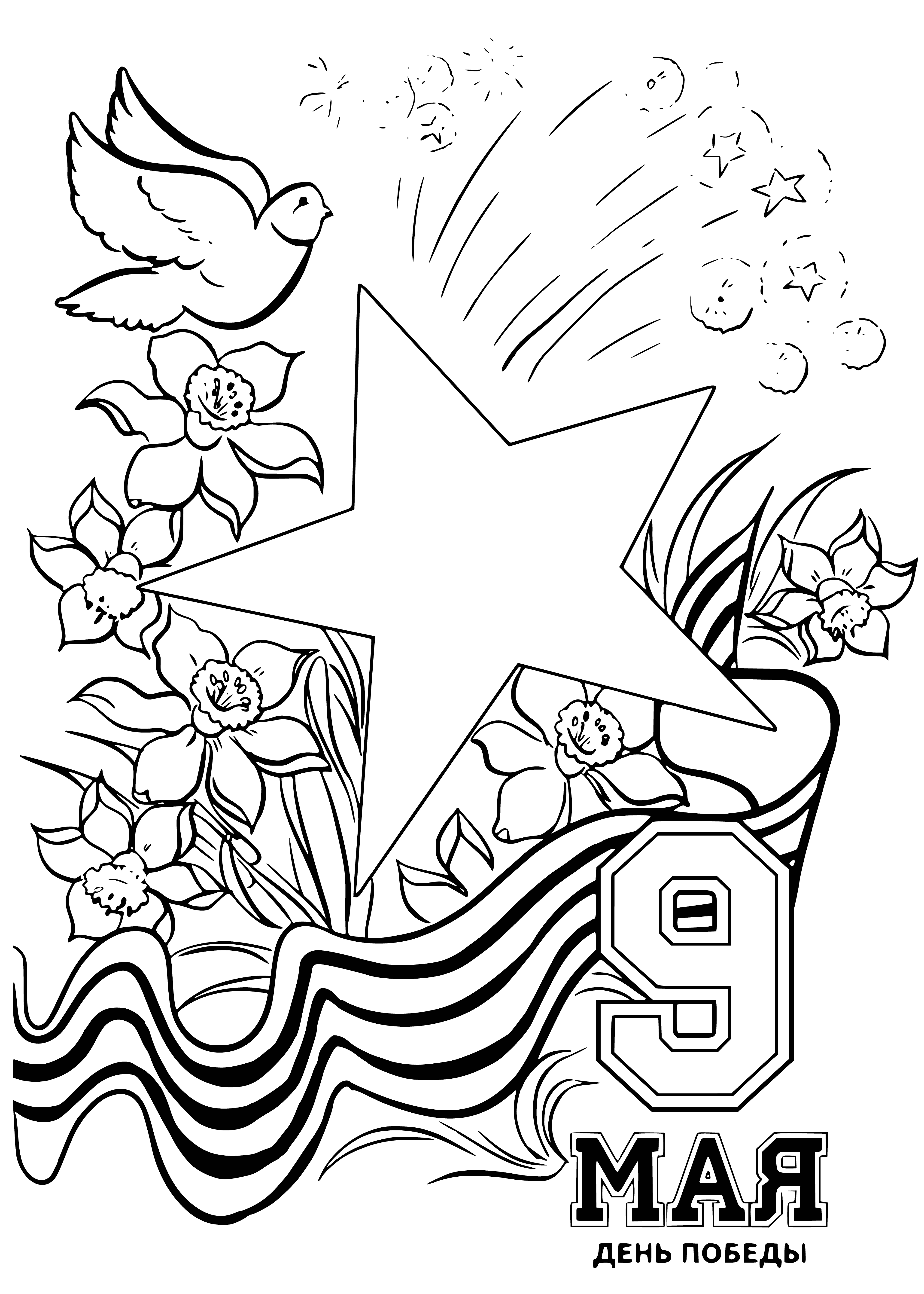 Postcard Victory Day coloring page