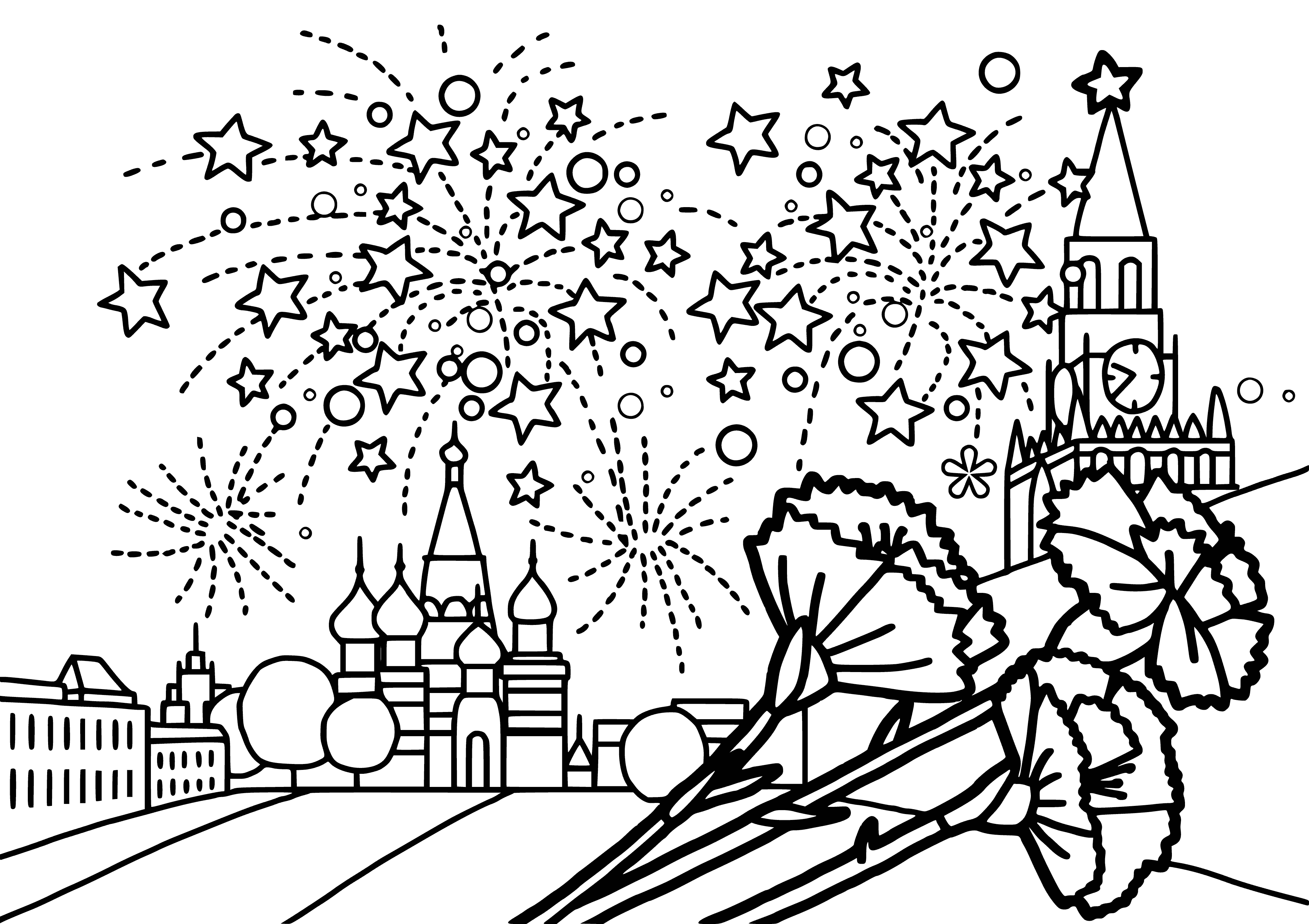 Firework coloring page