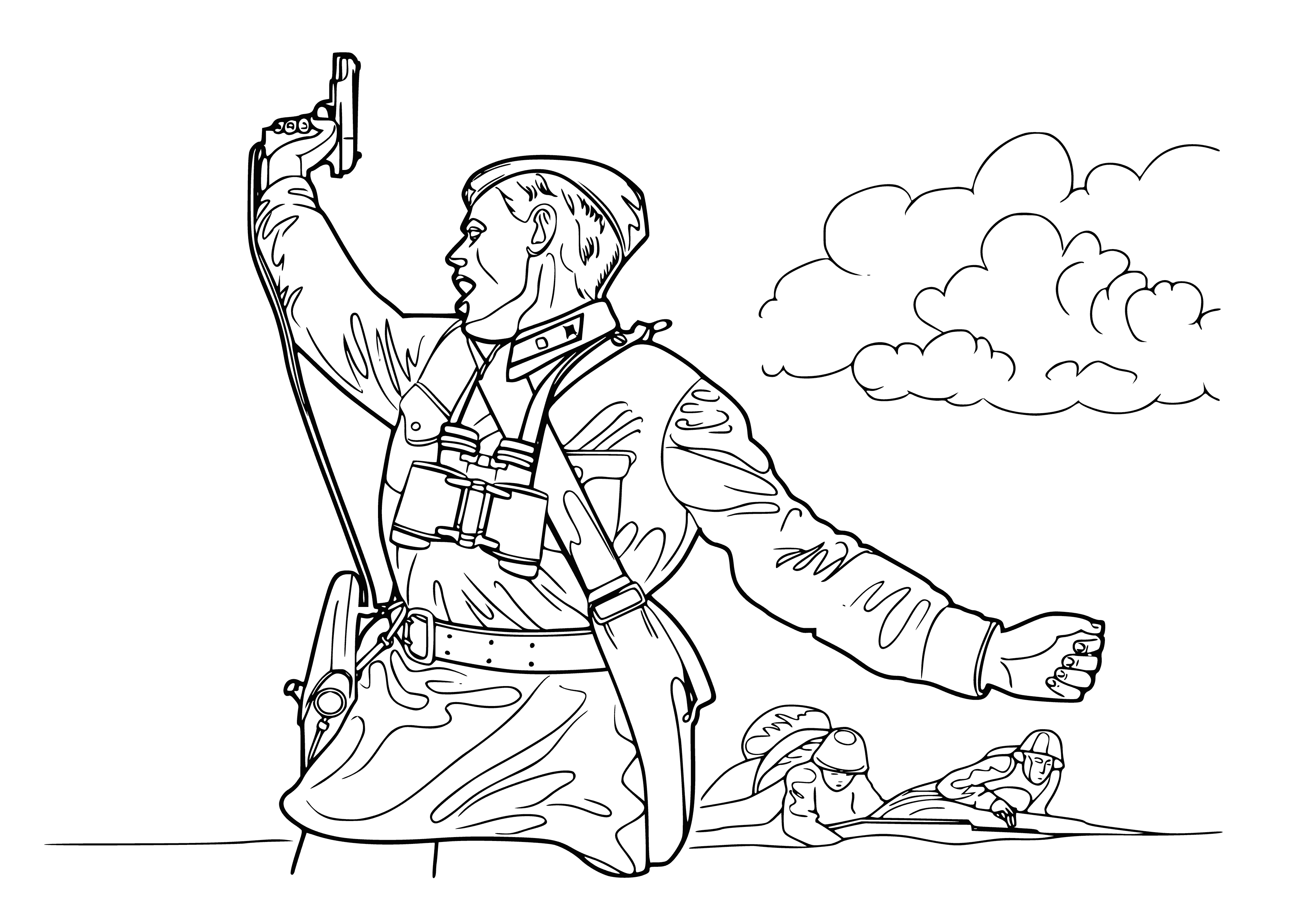 In the attack coloring page