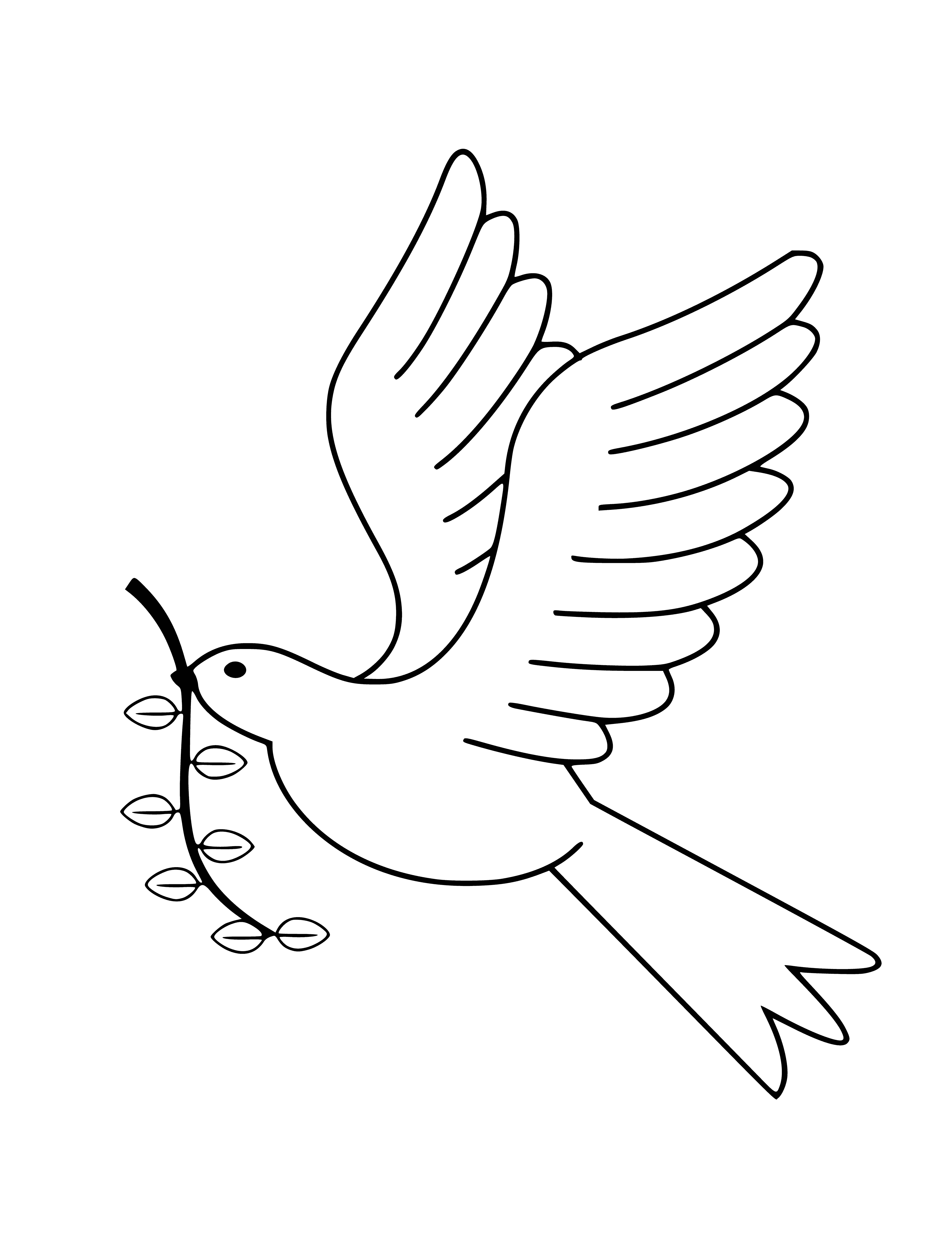 Dove - a symbol of peace coloring page