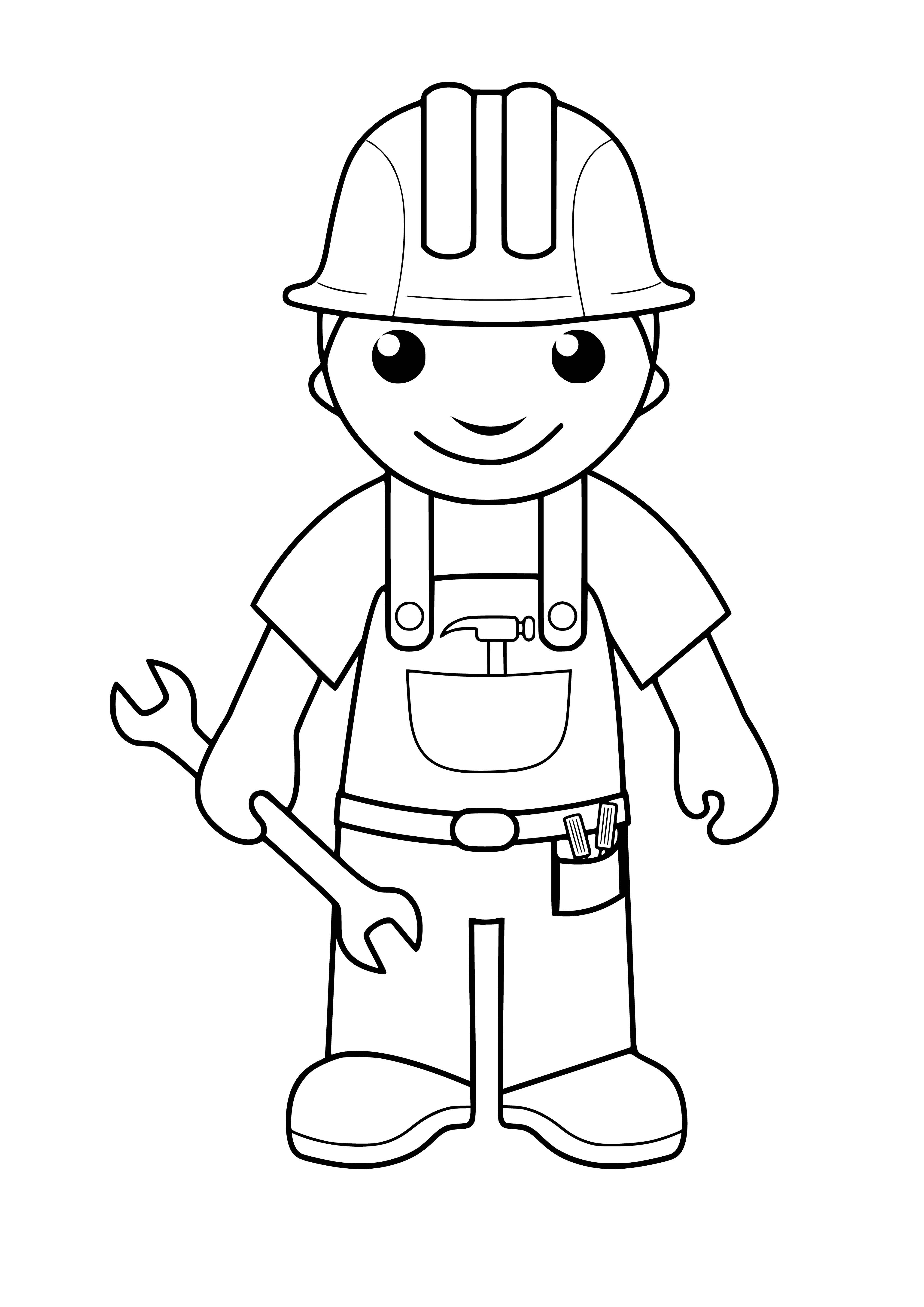 Worker coloring page
