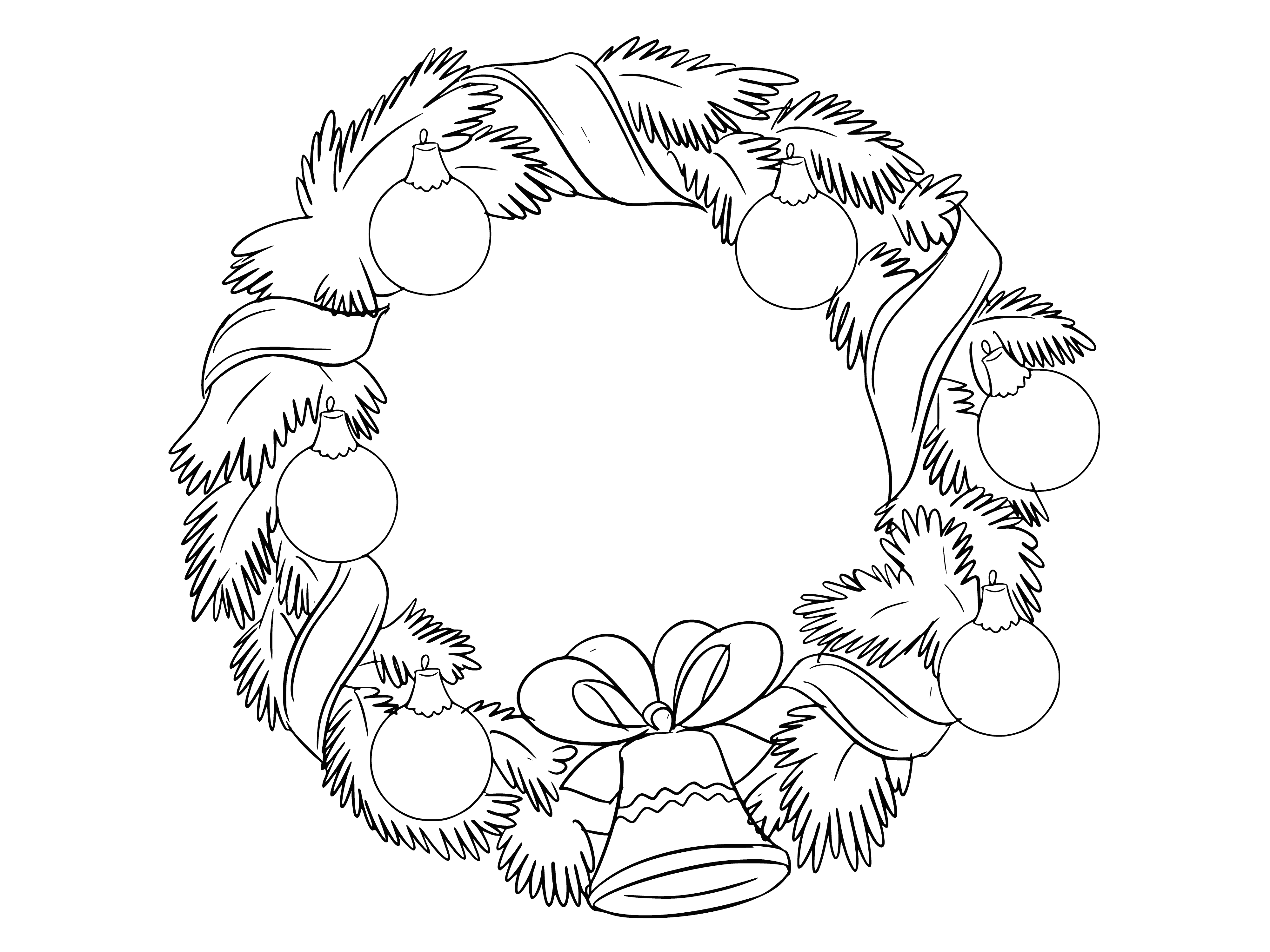 2 wreaths w/ green leaves, red berries & gold stars in center. Perfect for coloring to get into the holiday spirit!