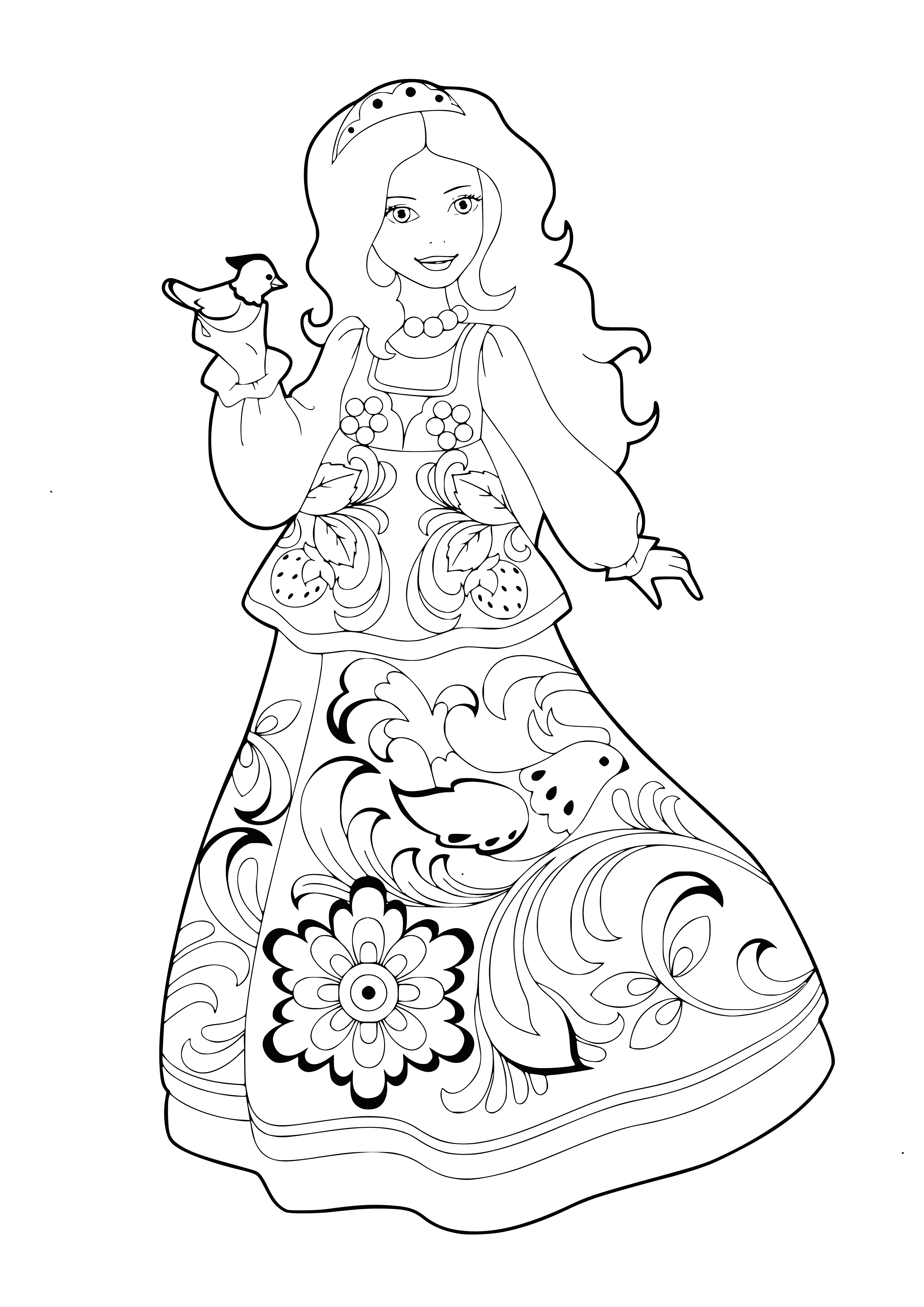 coloring page: Flawless ladies flaunt long hair and stunning features; they step out of magazines with perfect makeup and colorful dresses, always with a crew of devoted friends.